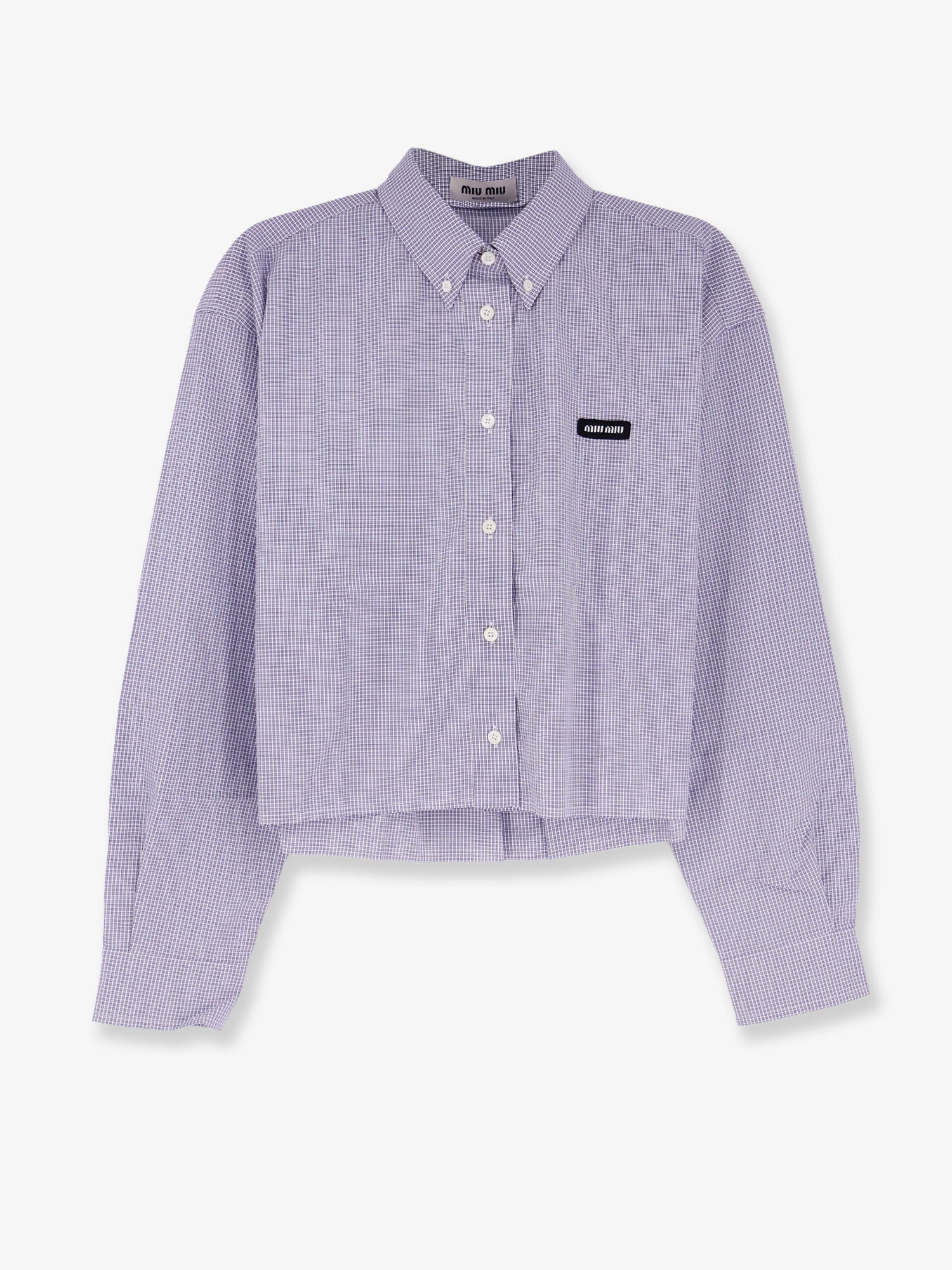 Miu Miu Women Pin Check Cotton Shirt MIU MIU