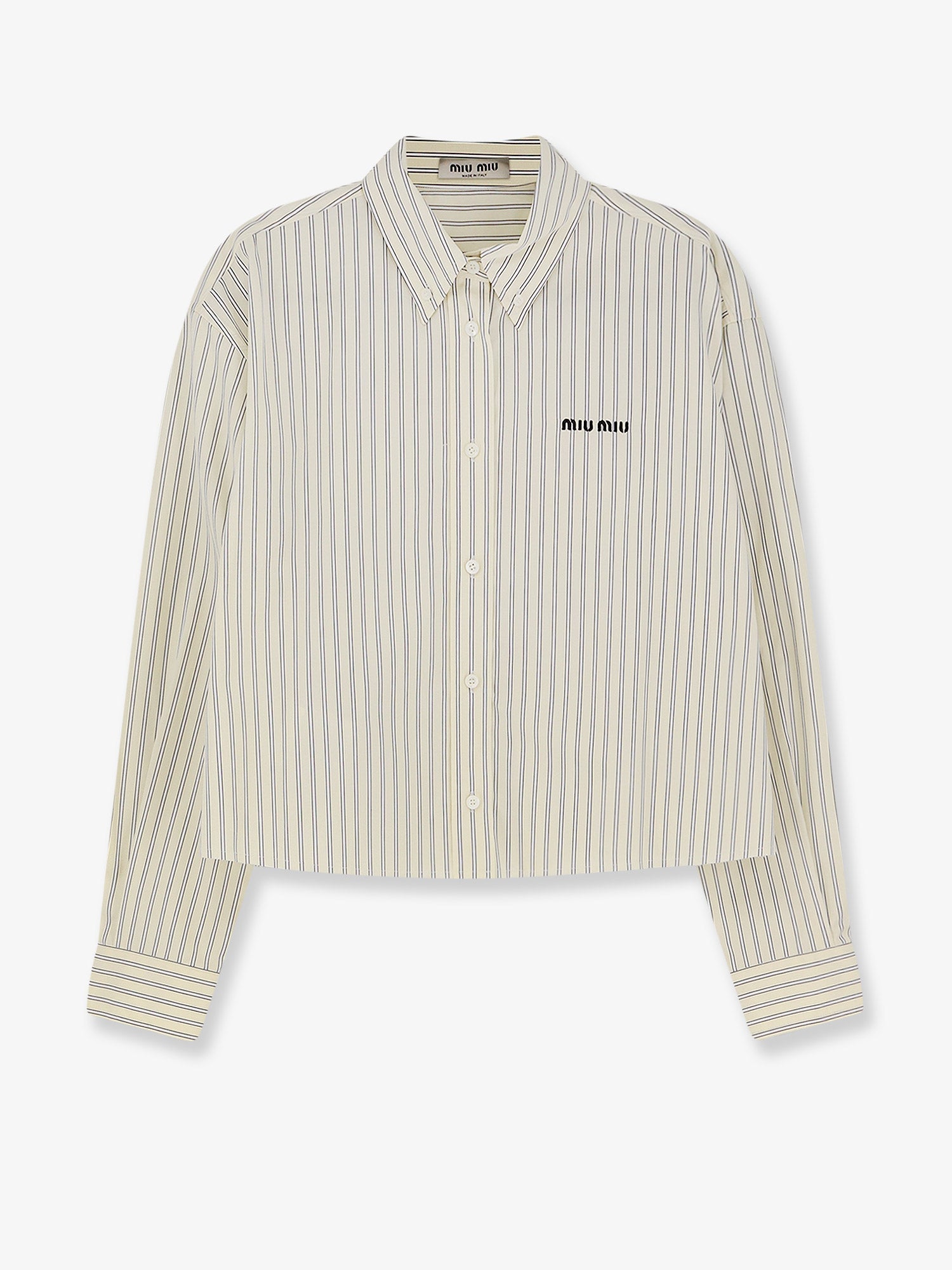 Miu Miu Women Striped Cotton Shirt MIU MIU
