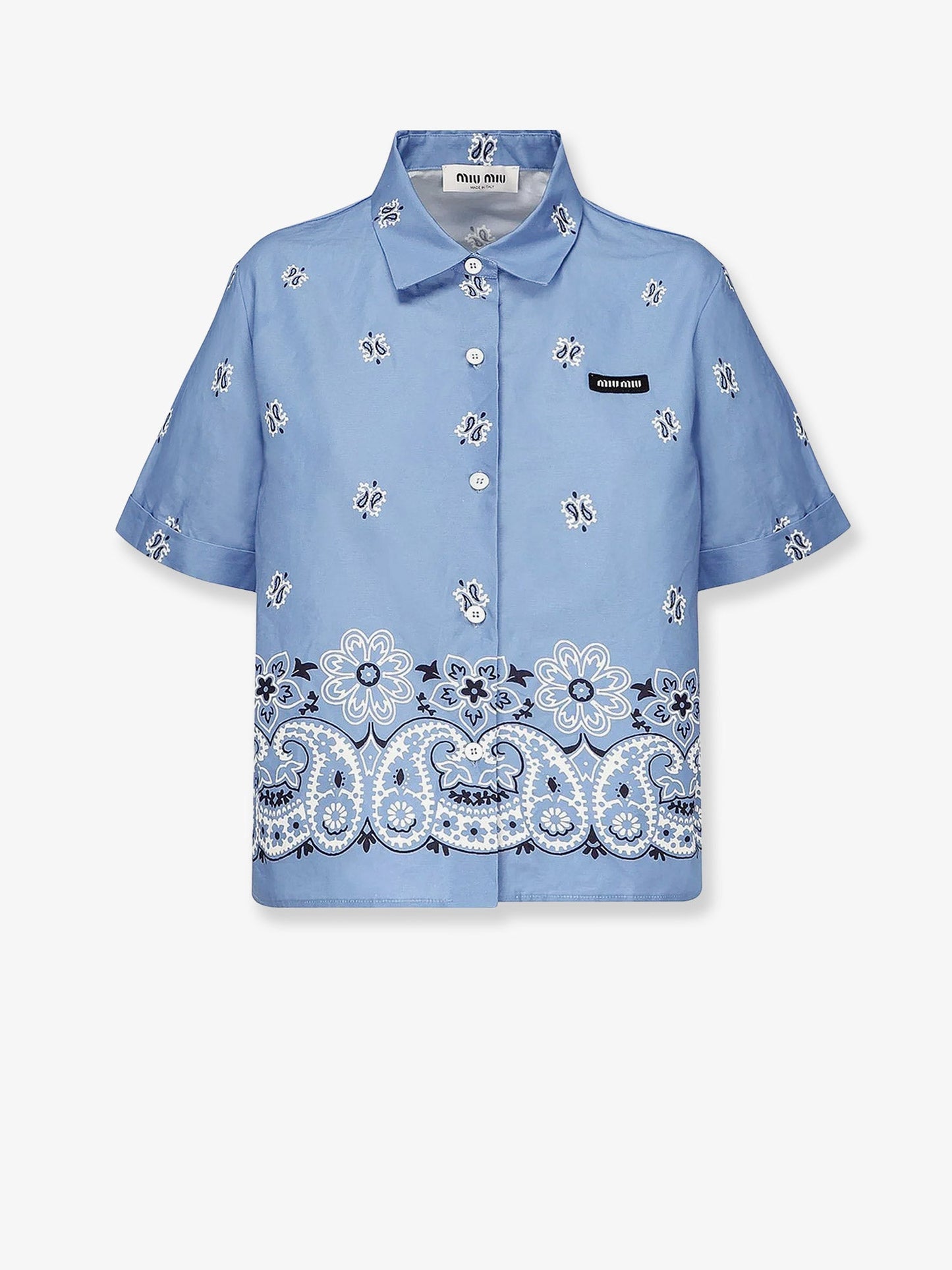 Miu Miu Women Bandana Cotton And Linen Shirt MIU MIU