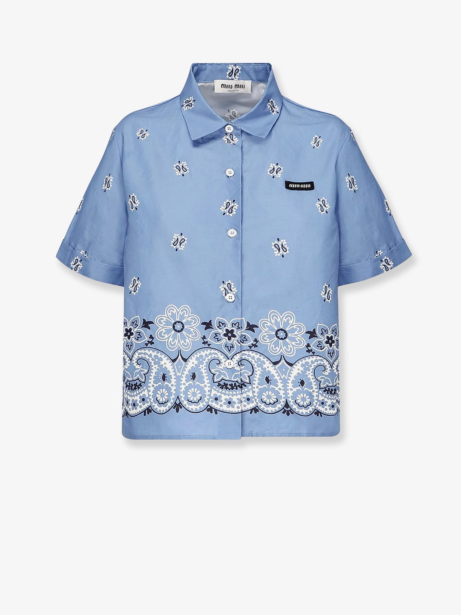 Miu Miu Women Bandana Cotton And Linen Shirt MIU MIU