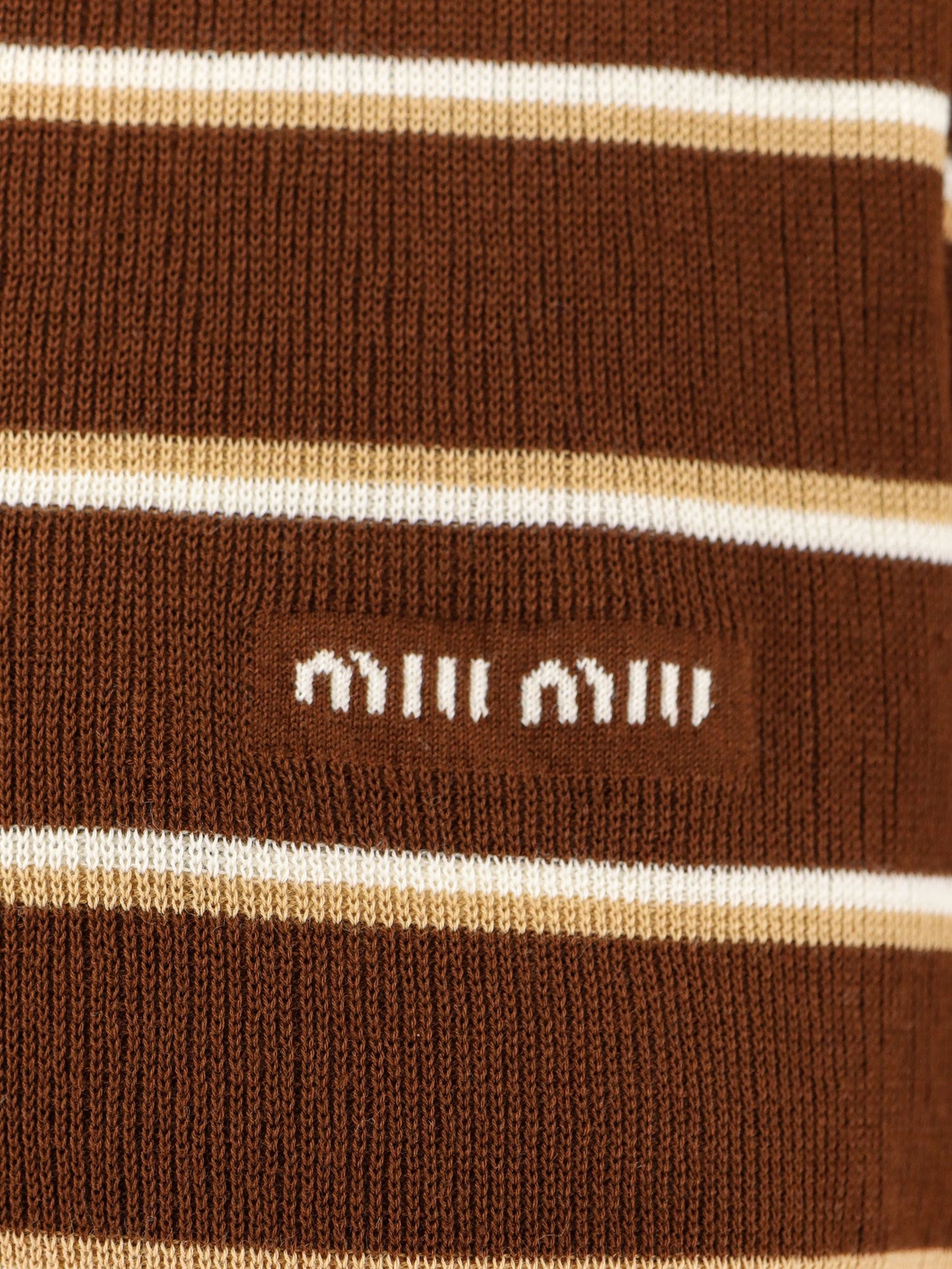 Miu Miu Women Striped Cotton Polo Shirt MIU MIU
