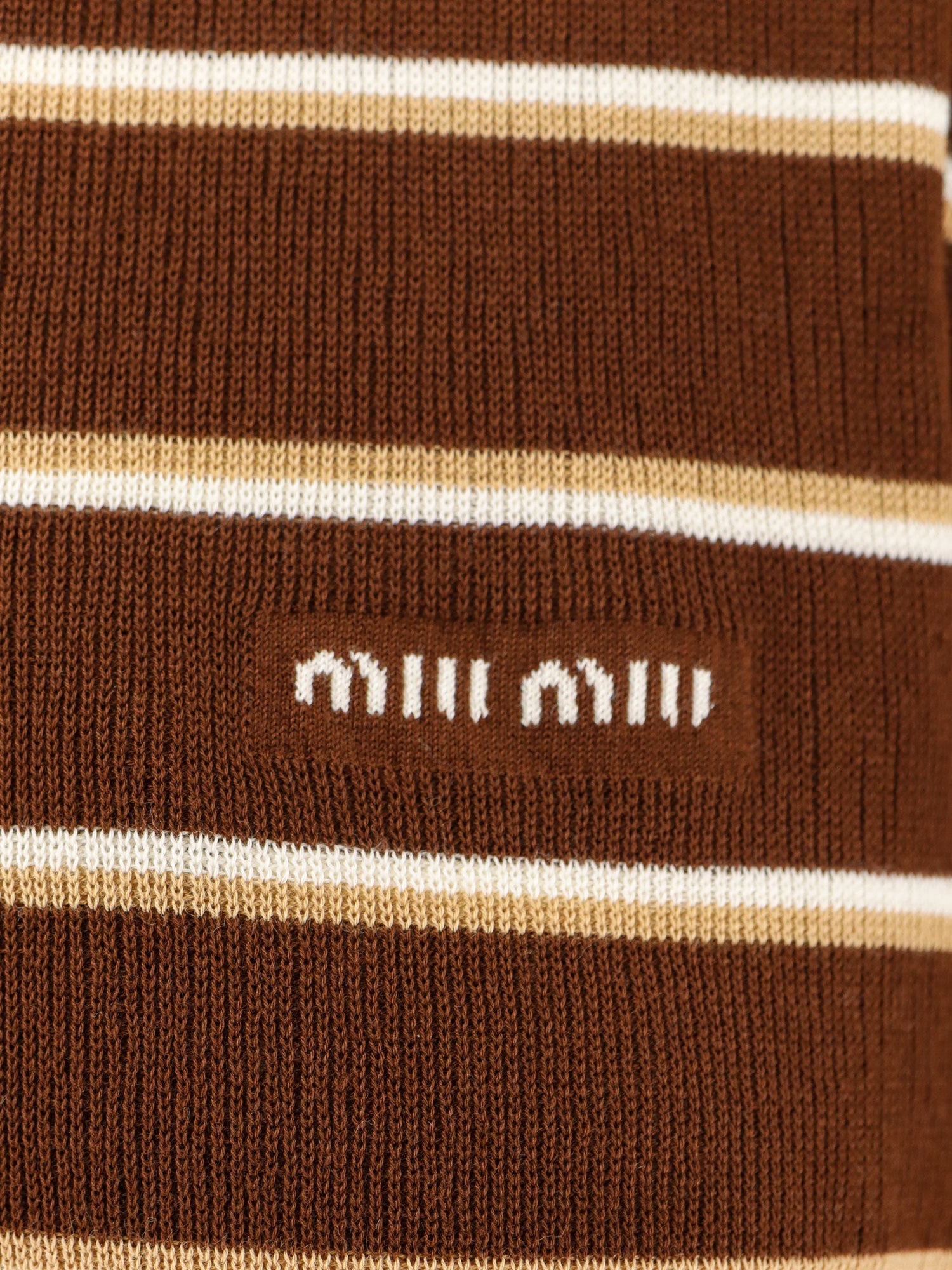 Miu Miu Women Striped Cotton Polo Shirt MIU MIU