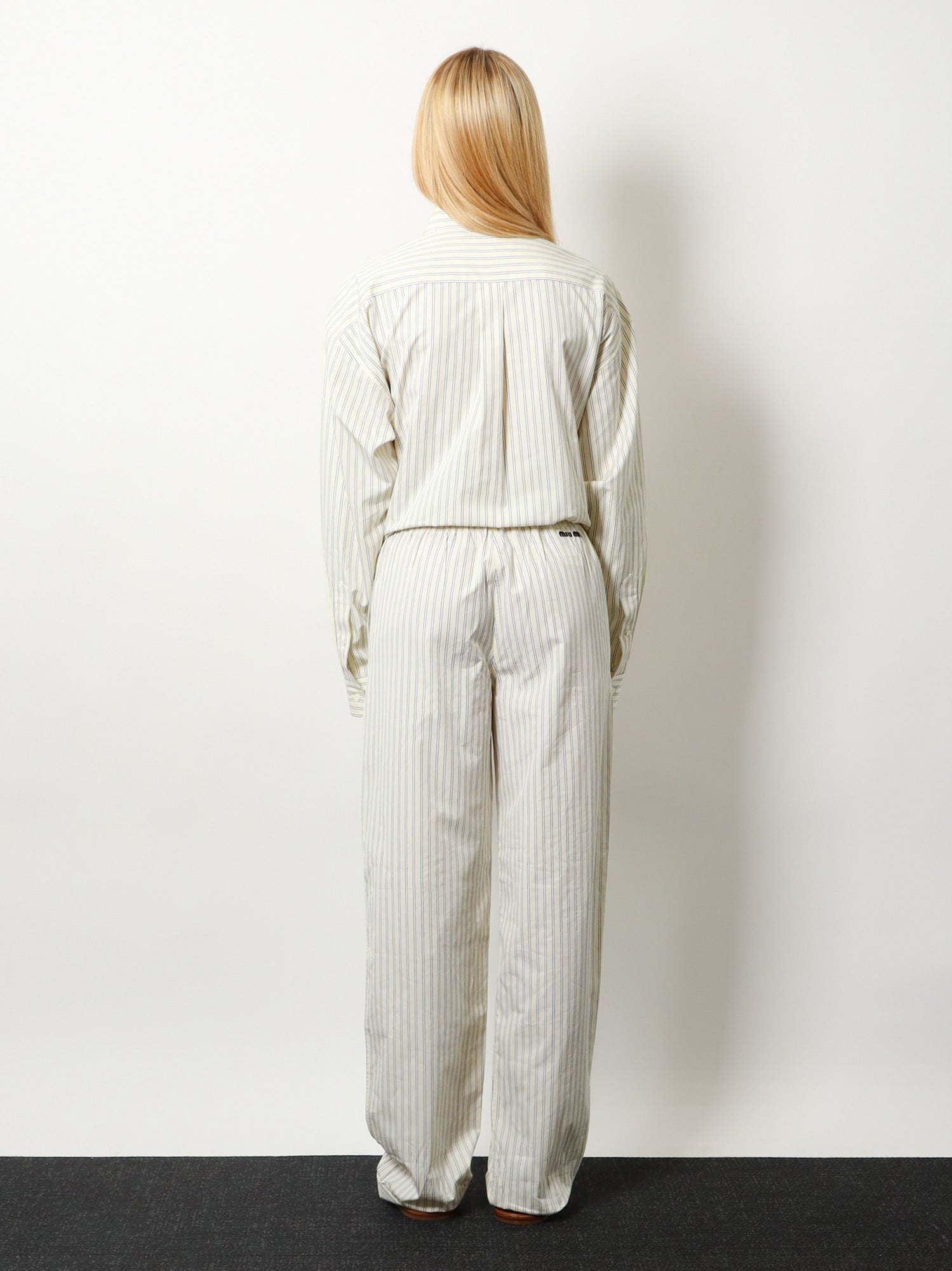 Miu Miu Women Striped Cotton Pajama Pants MIU MIU