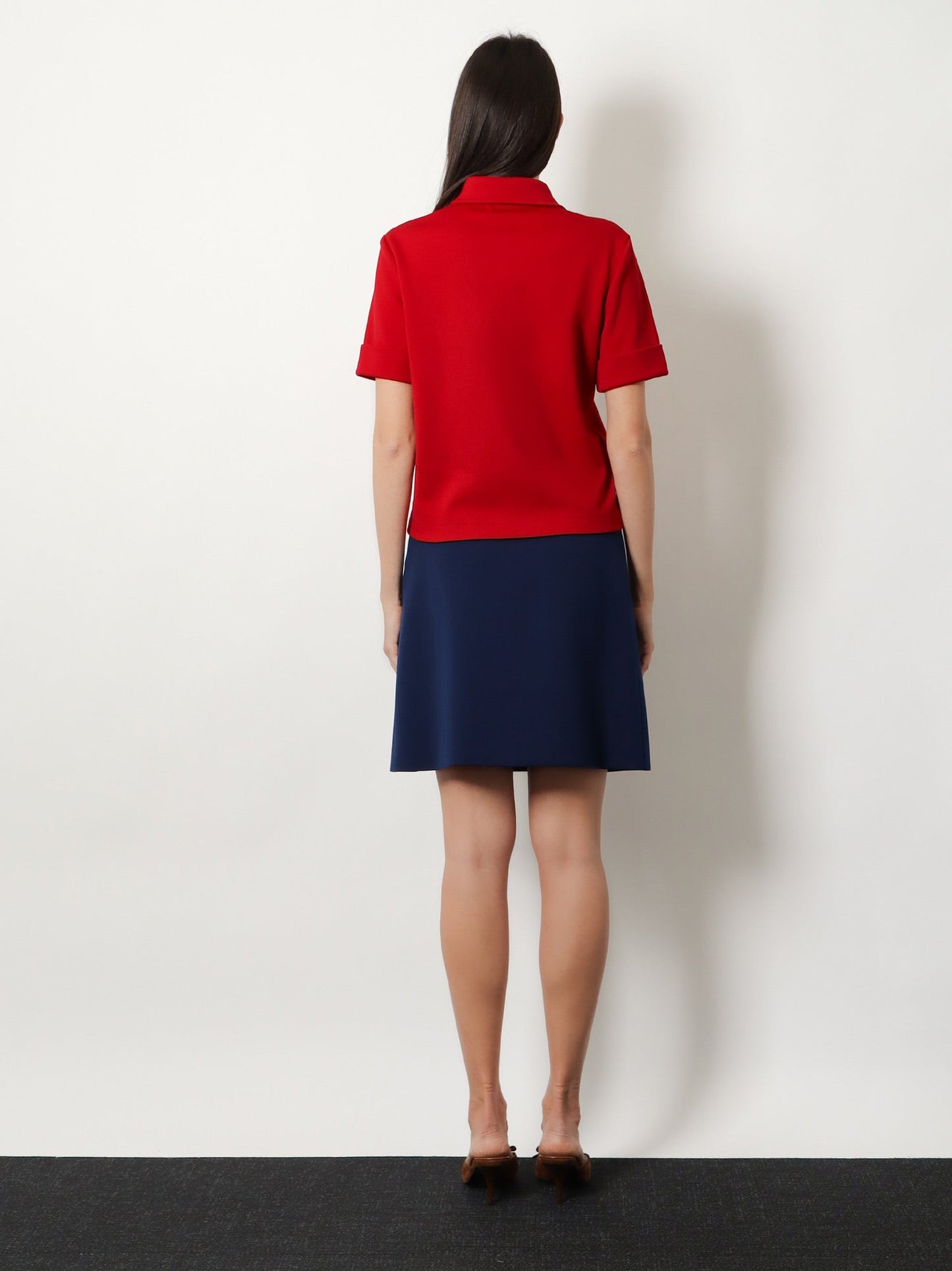 Miu Miu Women Polo Shirt With Lettering Logo Patch MIU MIU