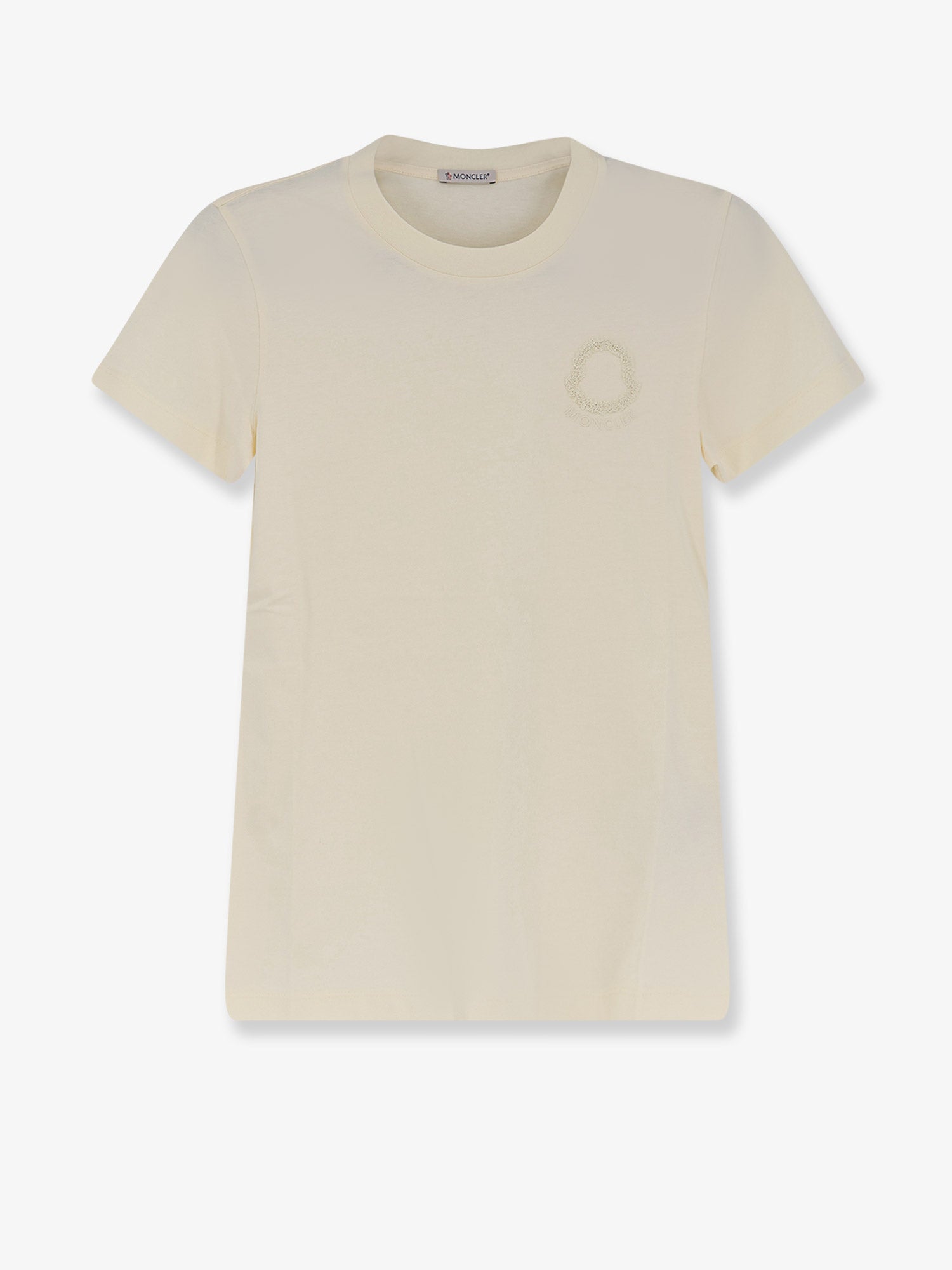 Moncler Women Cotton T-Shirt With Flocked Logo On The Front MONCLER