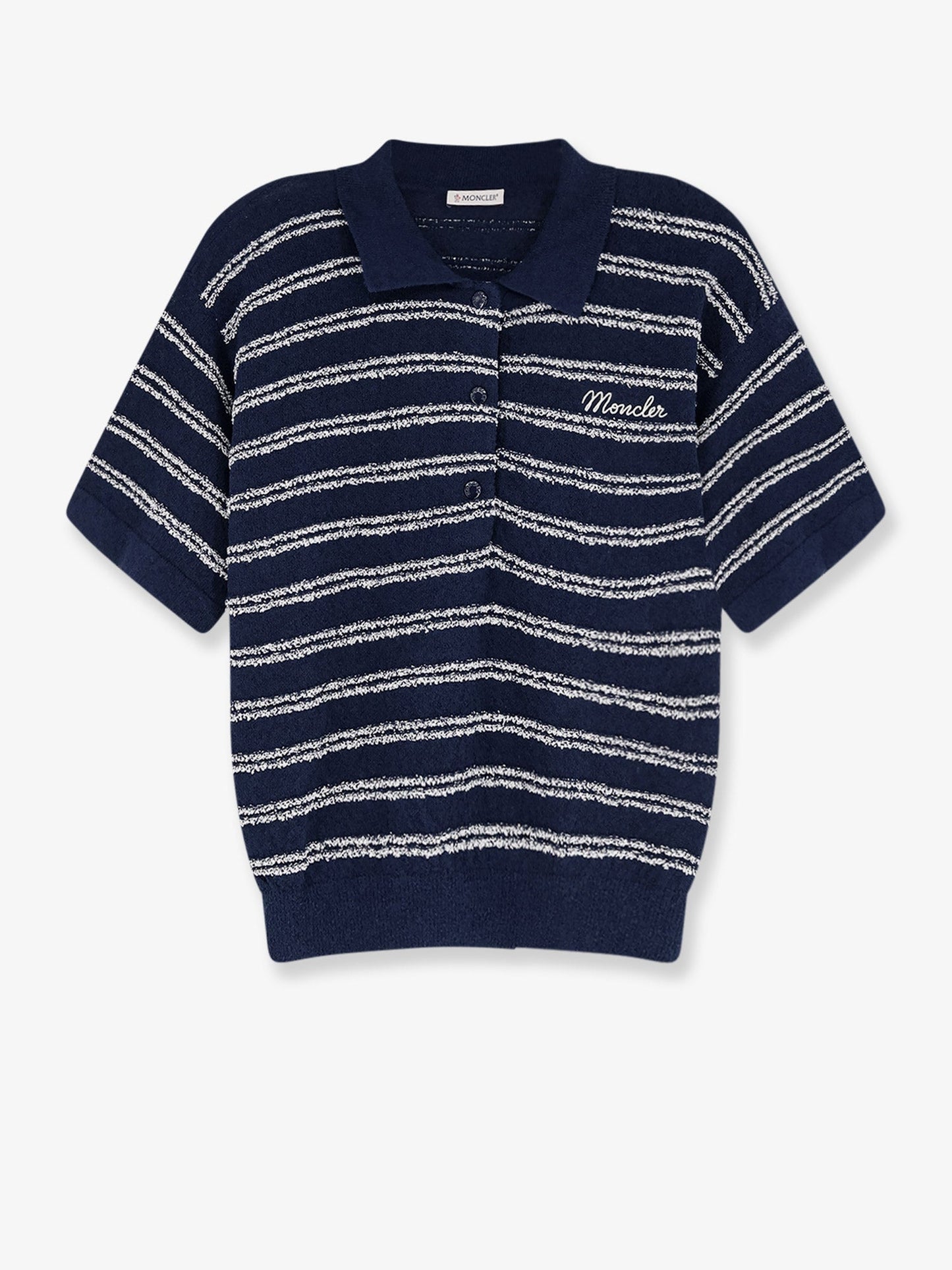 Moncler Women Cotton Blend Polo Shirt With Boucle Effect MONCLER