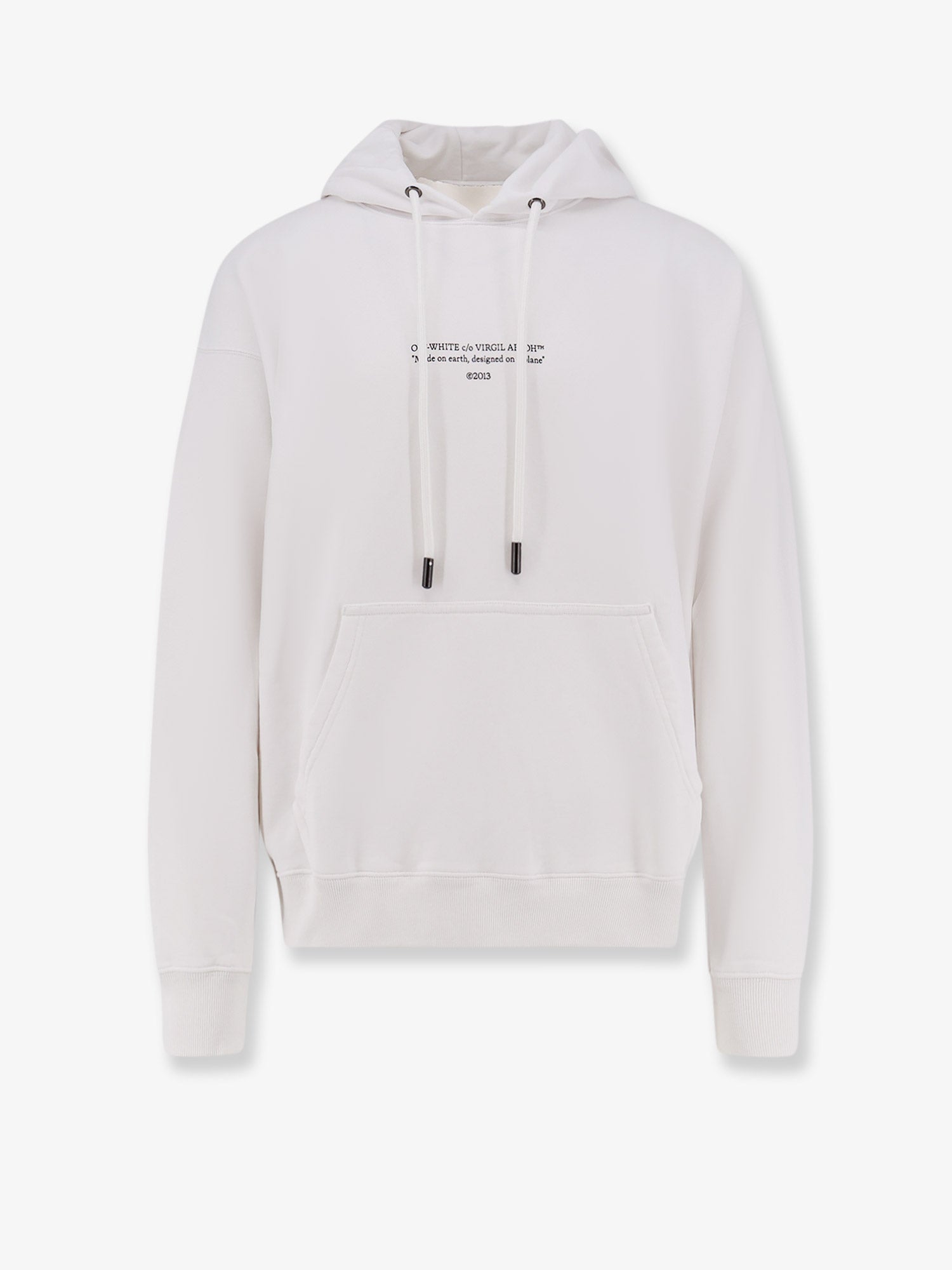 Off White Men Cotton Sweatshirt With Frontal Logo Print OFF-WHITE