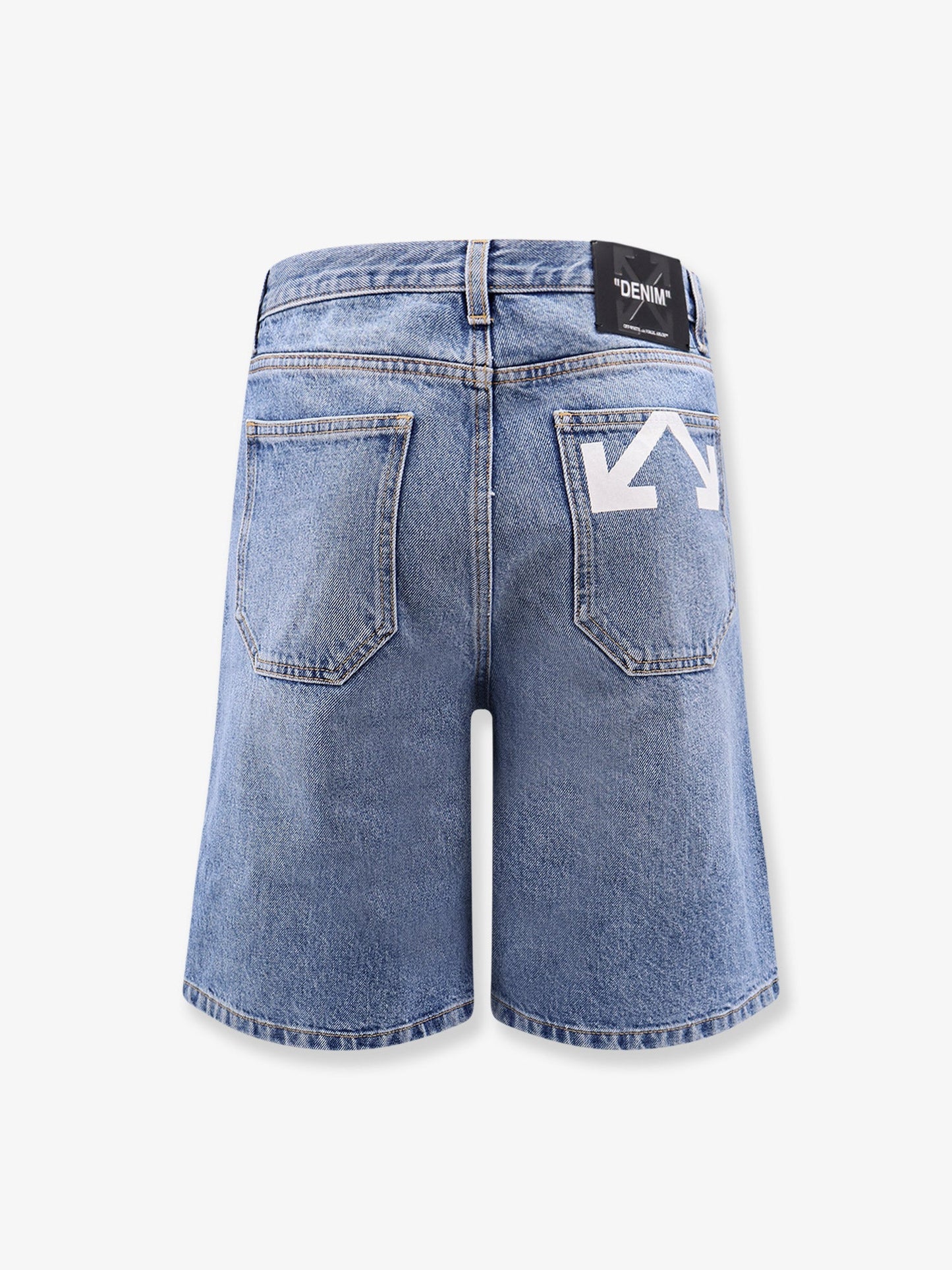 Off White Men Half Arrow Denim Shorts OFF-WHITE