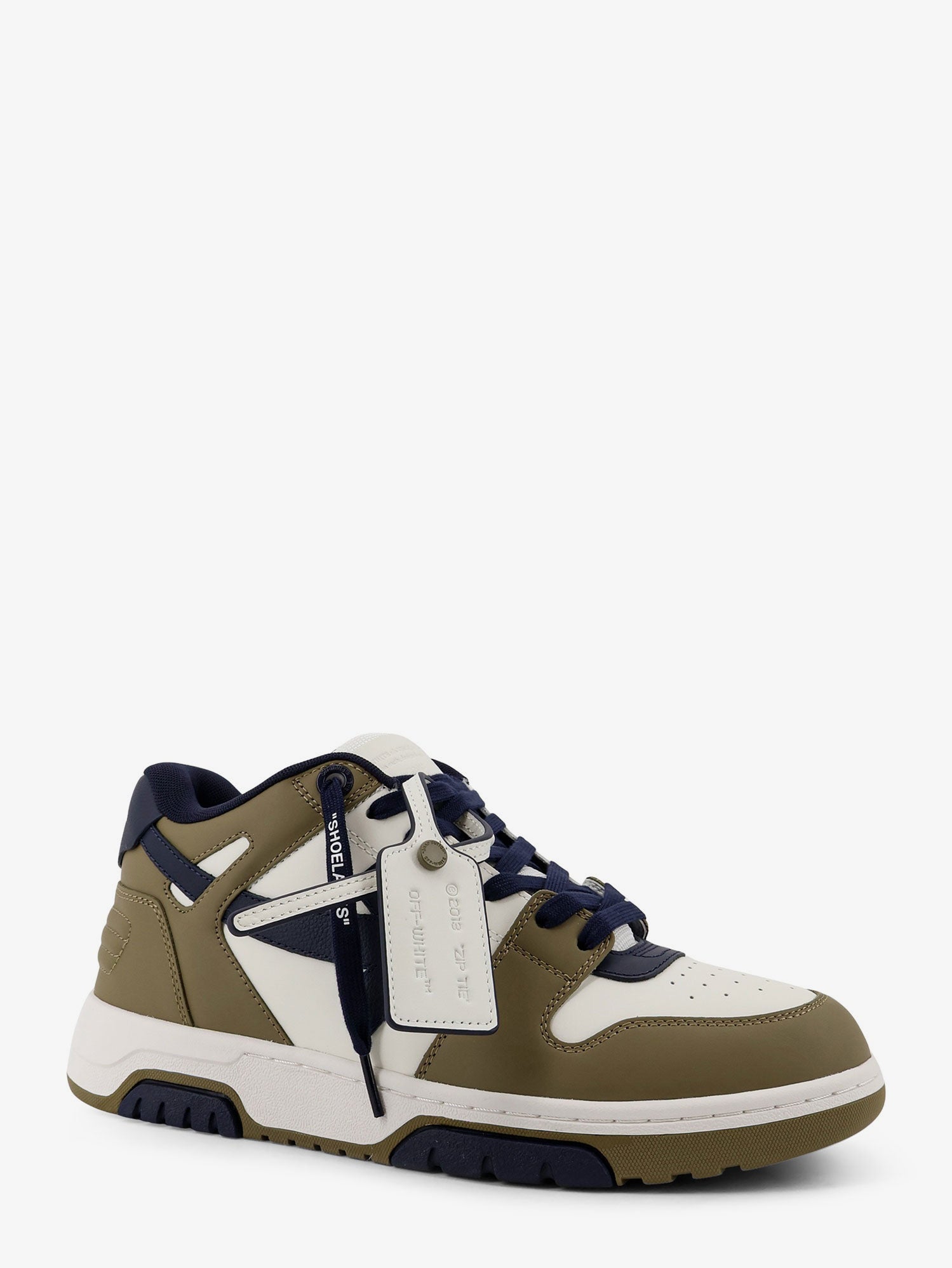 Off White Men Out Of Office Leather Sneakers With Iconic Side Logo OFF-WHITE