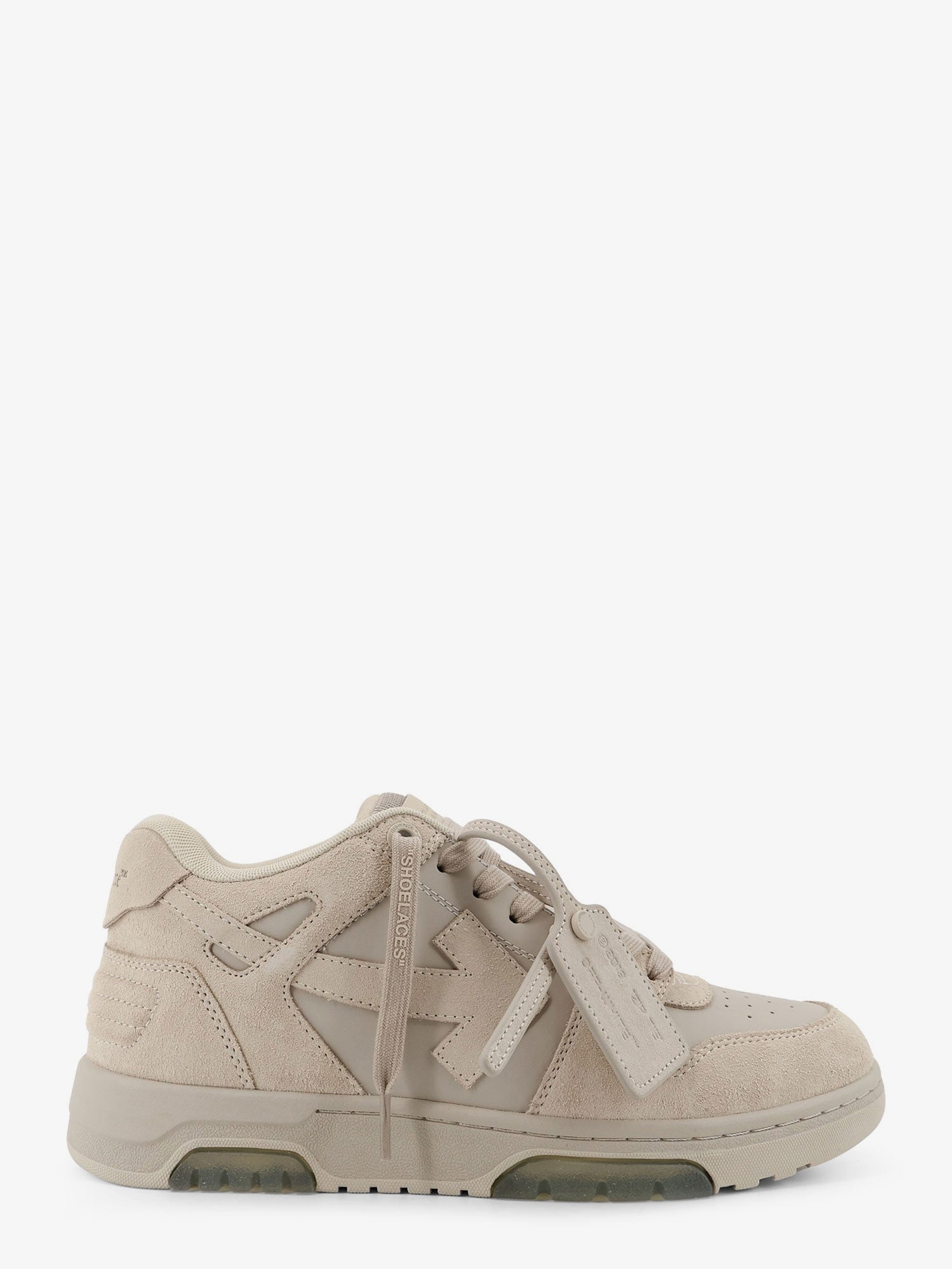 Off White Men Out Of Office Suede And Leather Sneakers With Iconic Logo On The Side OFF-WHITE