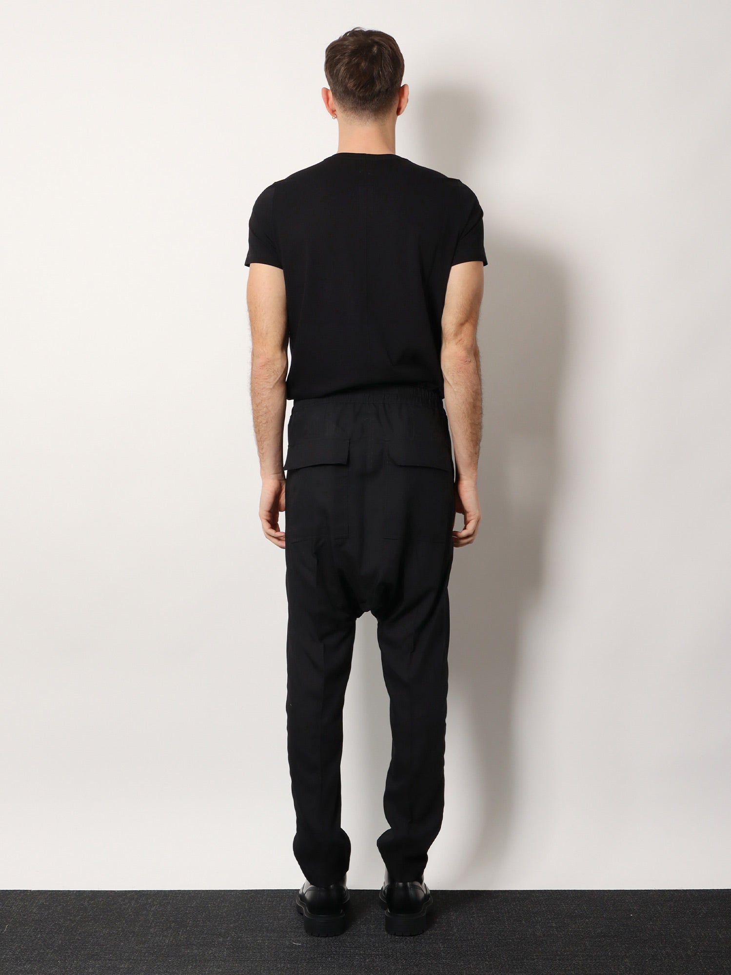 Rick Owens Men Drawstring Long Certified Virgin Wool Trousers RICK OWENS