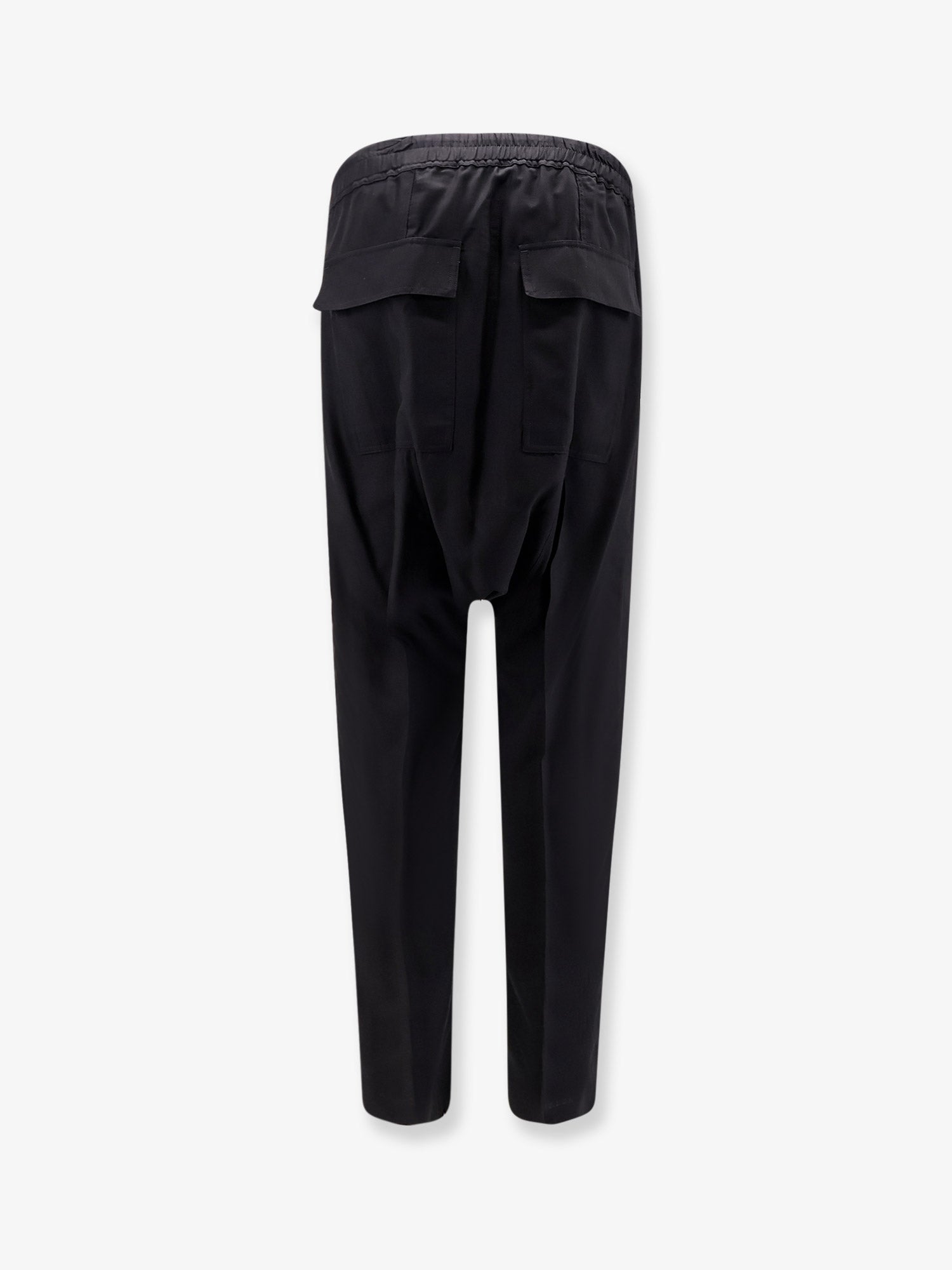 Rick Owens Men Drawstring Long Certified Virgin Wool Trousers RICK OWENS