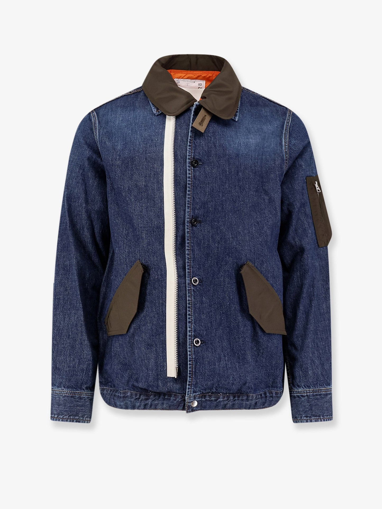 Sacai Men Denim Jacket With Nylon Inserts SACAI