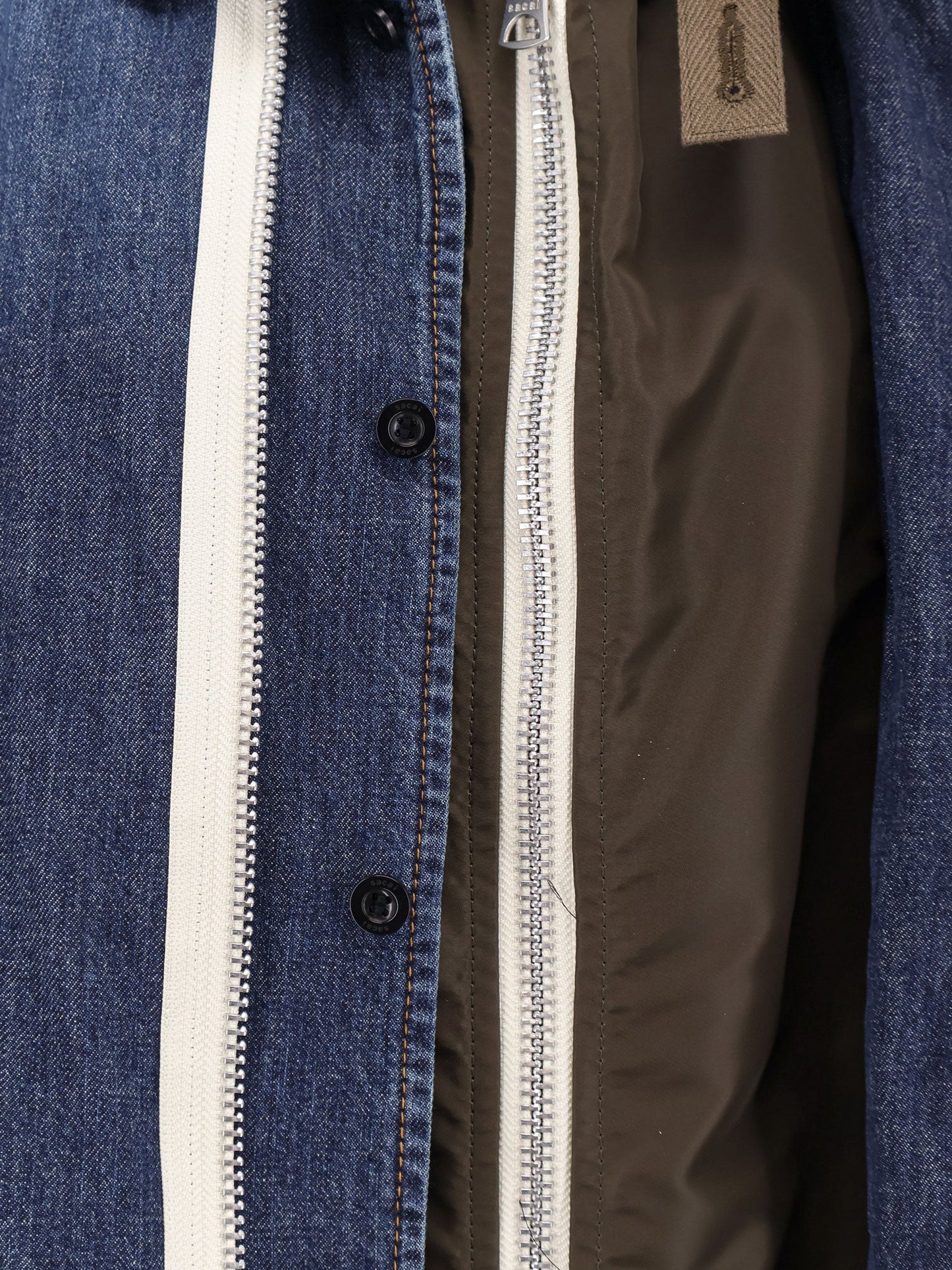 Sacai Men Denim Jacket With Nylon Inserts SACAI