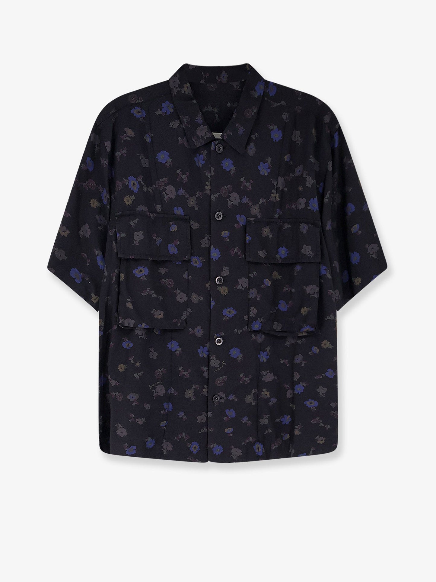 Sacai Men Cotton Blend Shirt With Floral Print SACAI