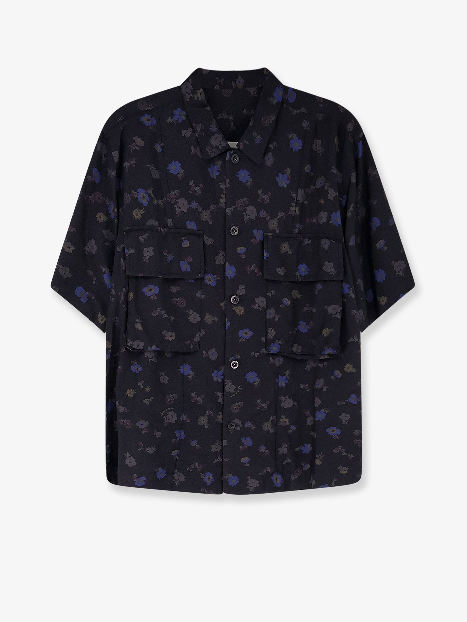 Sacai Men Cotton Blend Shirt With Floral Print SACAI