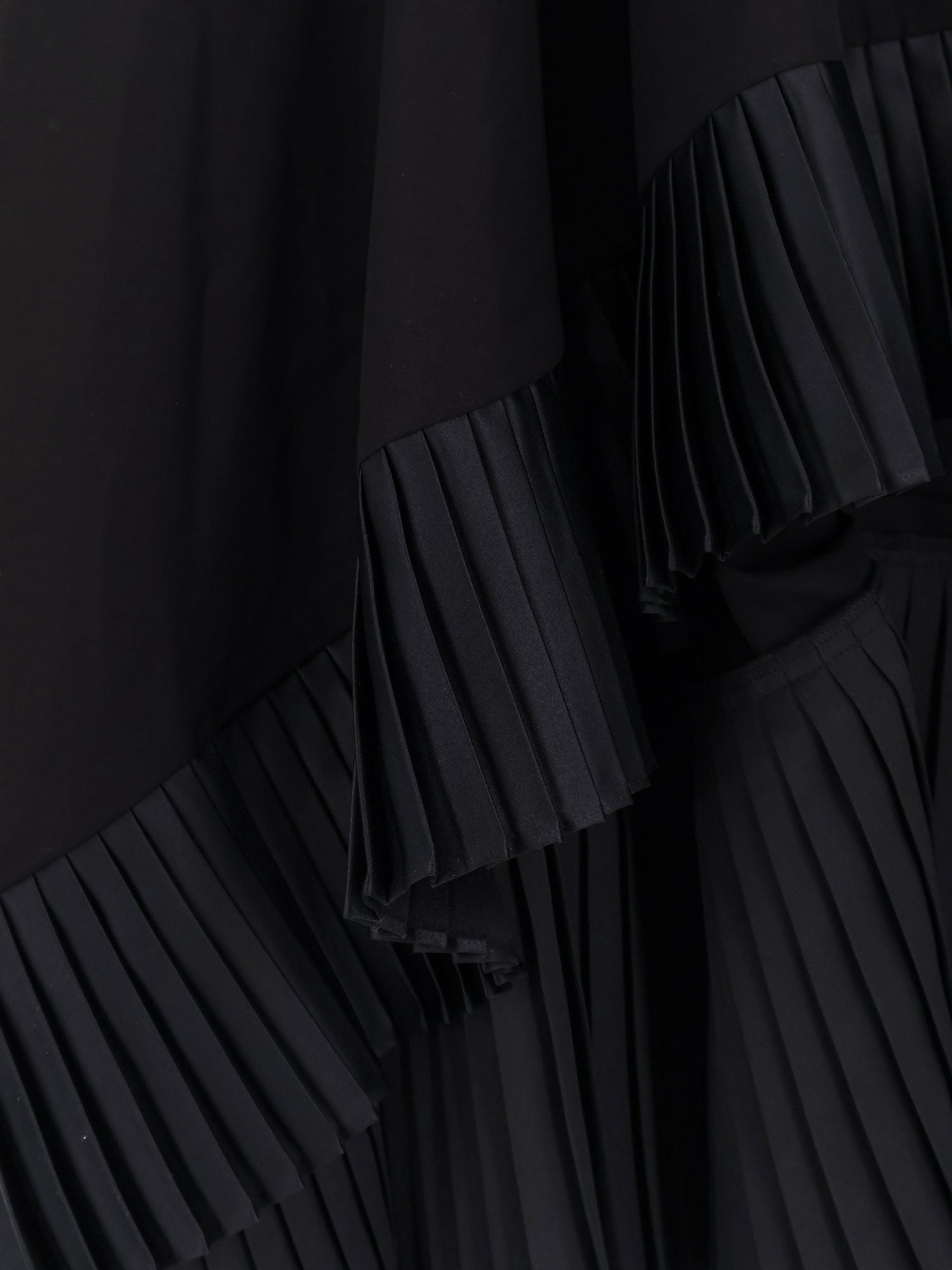 Sacai Women Cotton Dress With Pleated Details SACAI