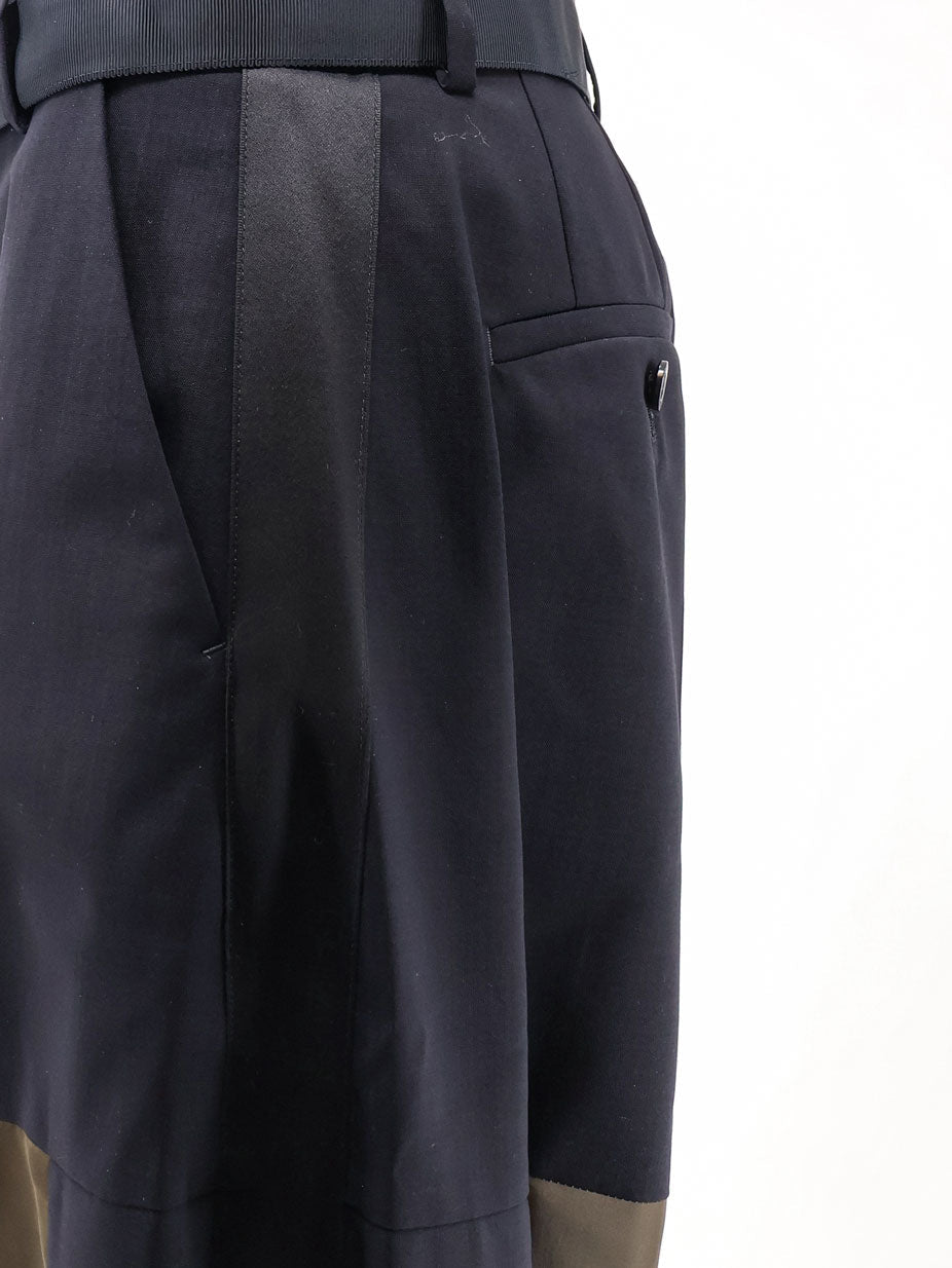 Sacai Women Wool Blend Trousers With Nylon Inserts SACAI