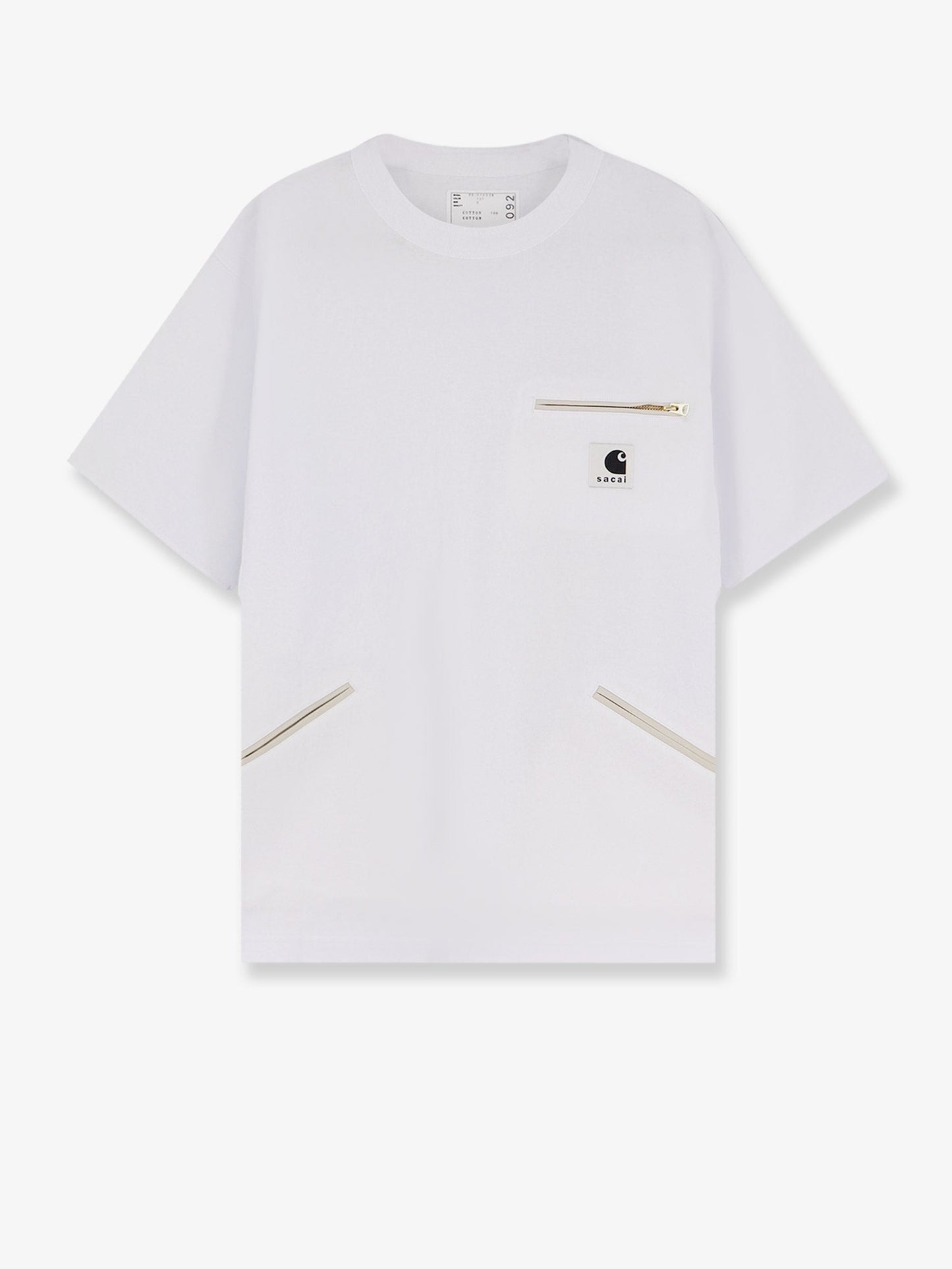 Sacai X Carhartt Wip Men Cotton T-Shirt With Frontal Logo Patch SACAI X CARHARTT WIP