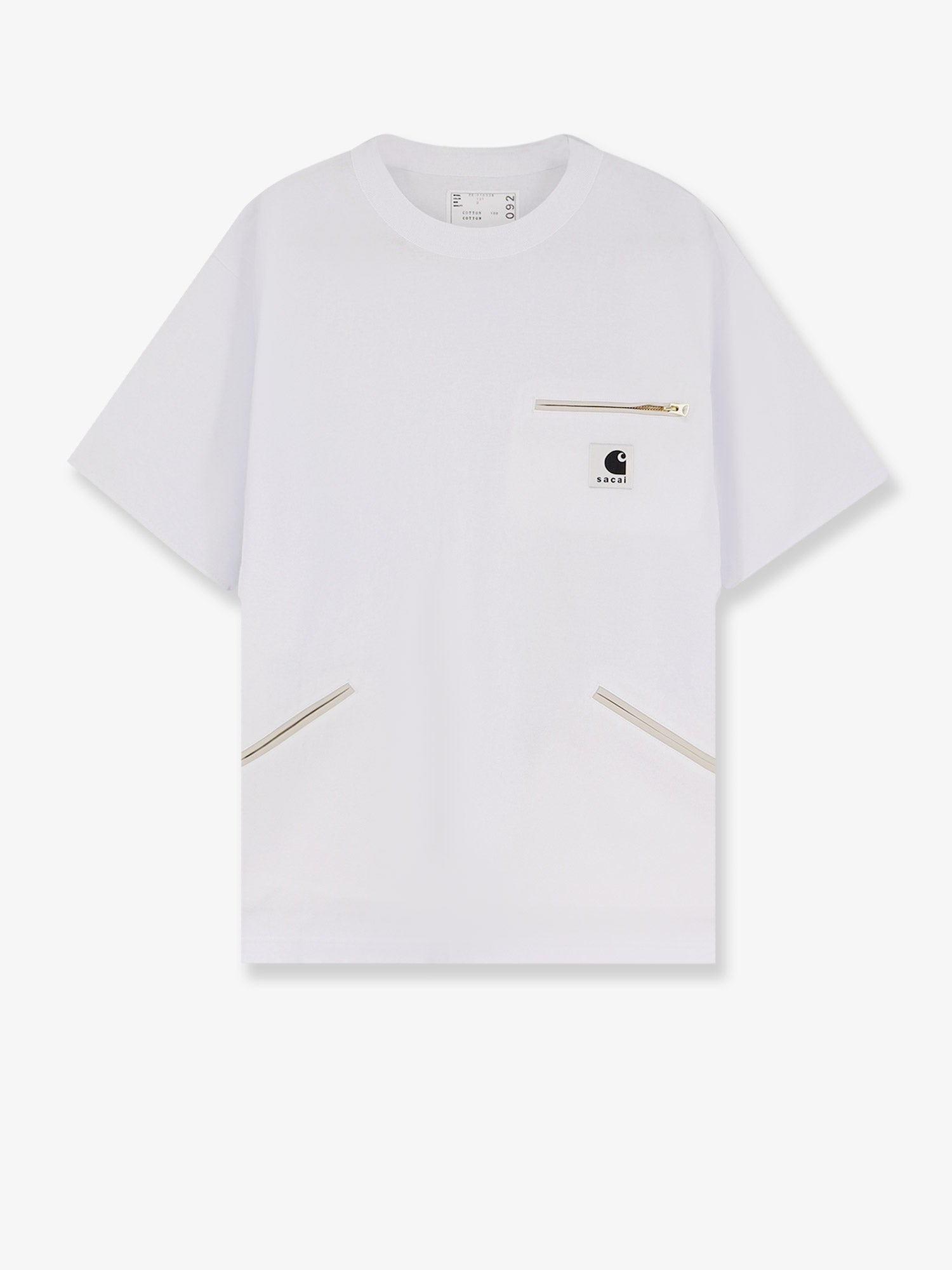 Sacai X Carhartt Wip Men Cotton T-Shirt With Frontal Logo Patch SACAI X CARHARTT WIP