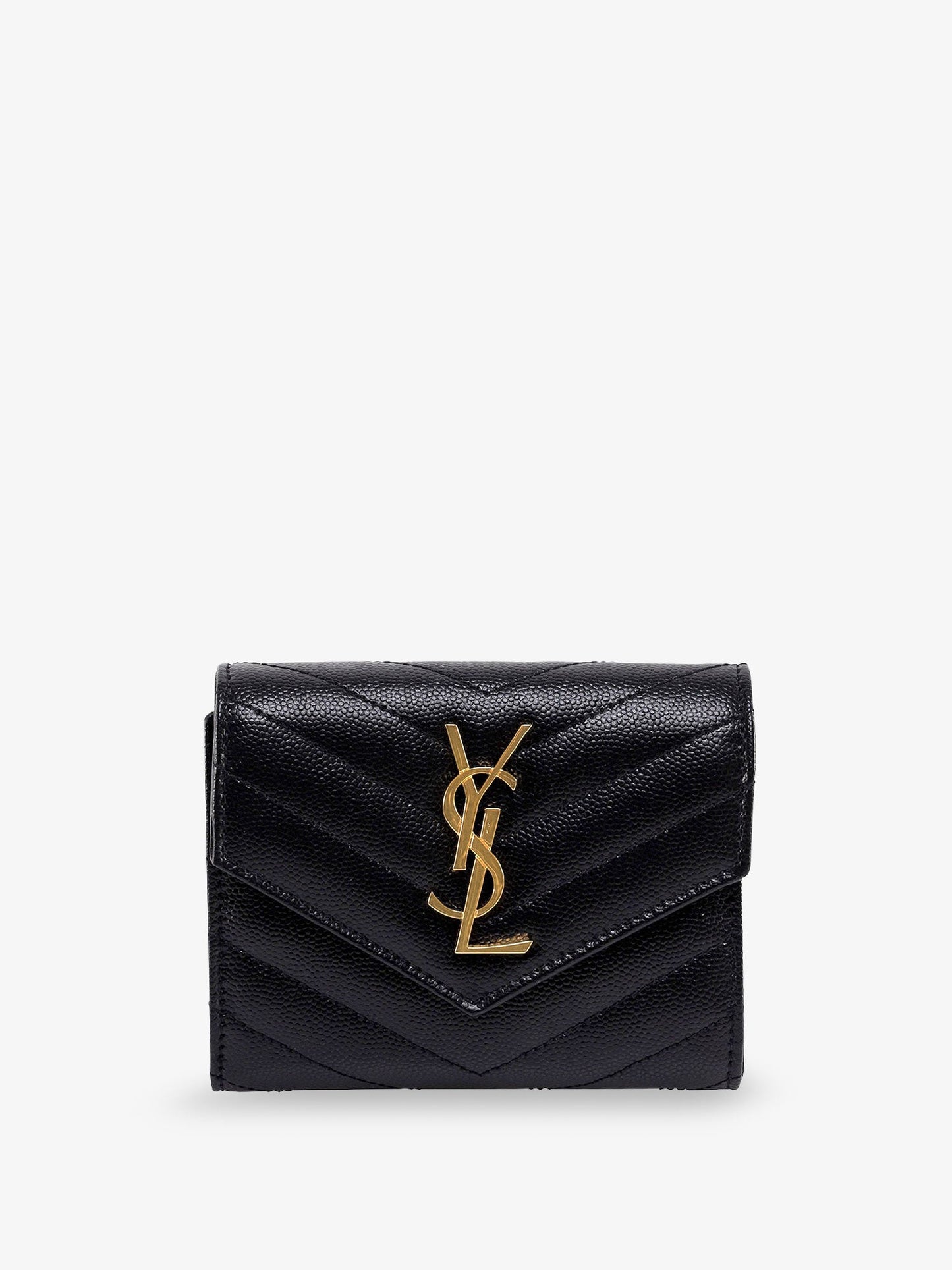 Saint Laurent Women Leather Wallet With Cassandre Logo On The Front SAINT LAURENT