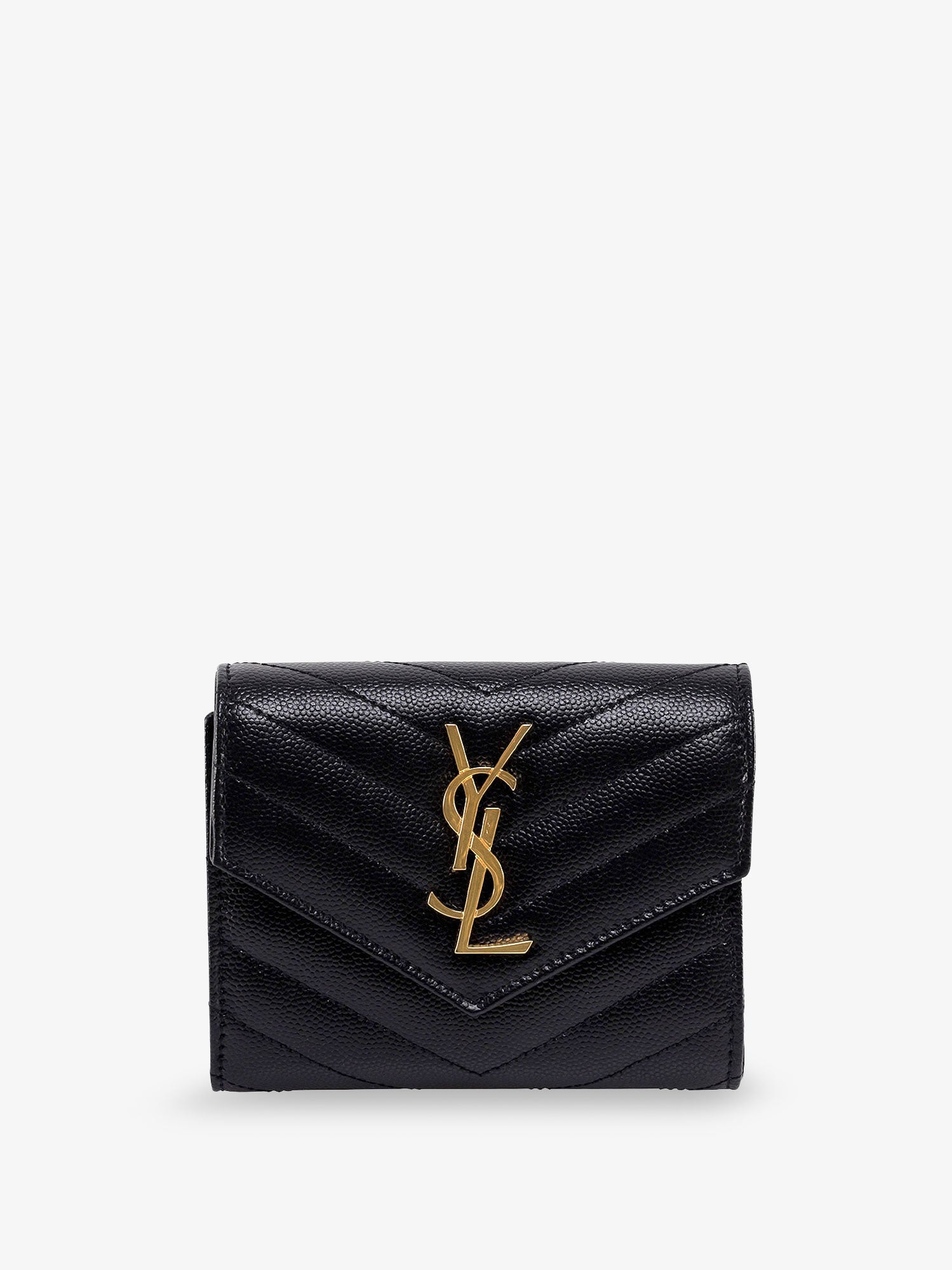 Saint Laurent Women Leather Wallet With Cassandre Logo On The Front SAINT LAURENT