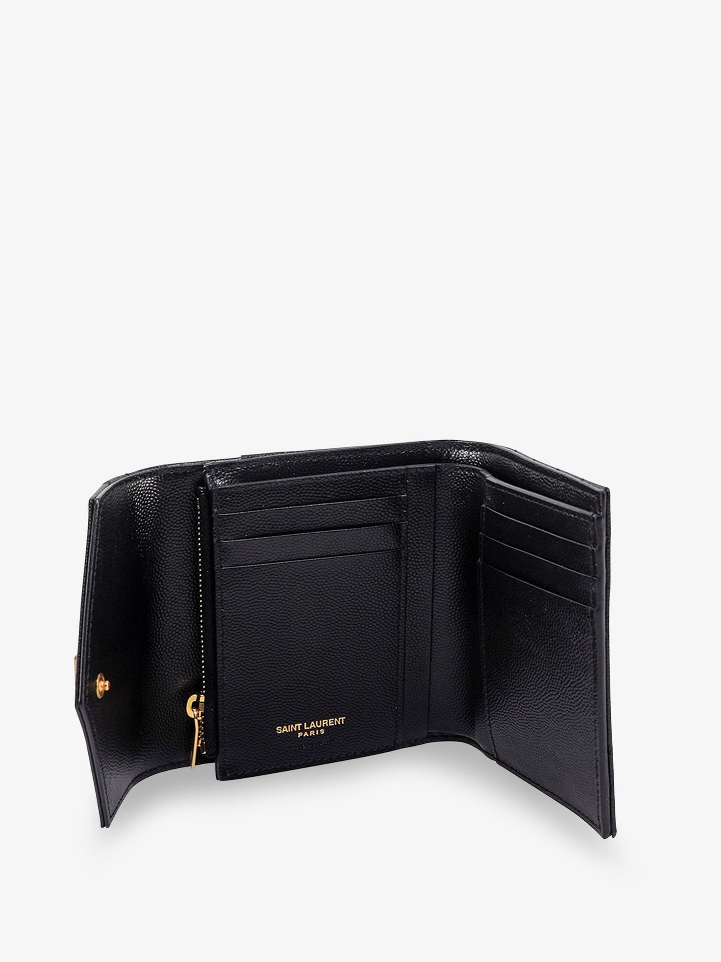 Saint Laurent Women Leather Wallet With Cassandre Logo On The Front SAINT LAURENT