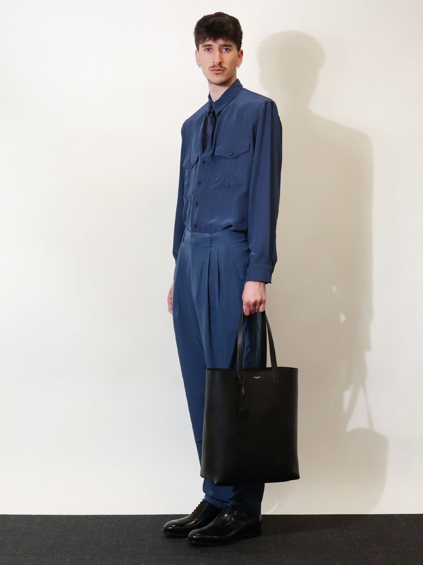 Saint Laurent Men North/South Leather Tote Bag SAINT LAURENT