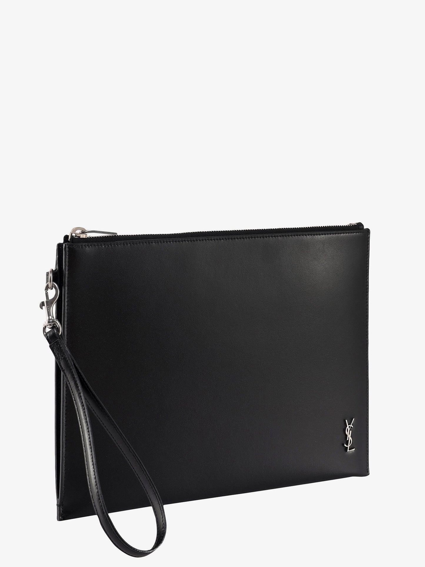Saint Laurent Men Leather Clutch With Monogram Detail SAINT LAURENT