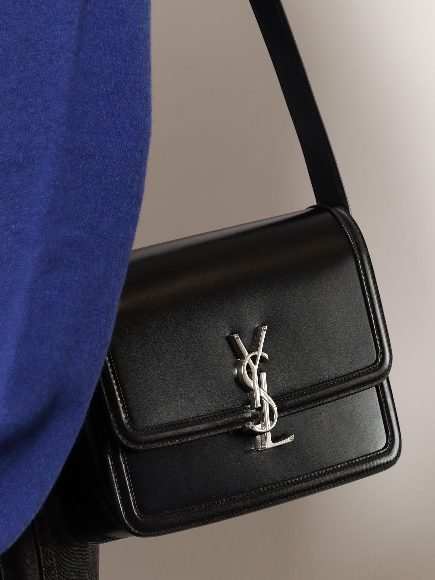 Saint Laurent Men Satchel Solferino Medium Leather Crossbody Bag SAINT LAURENT