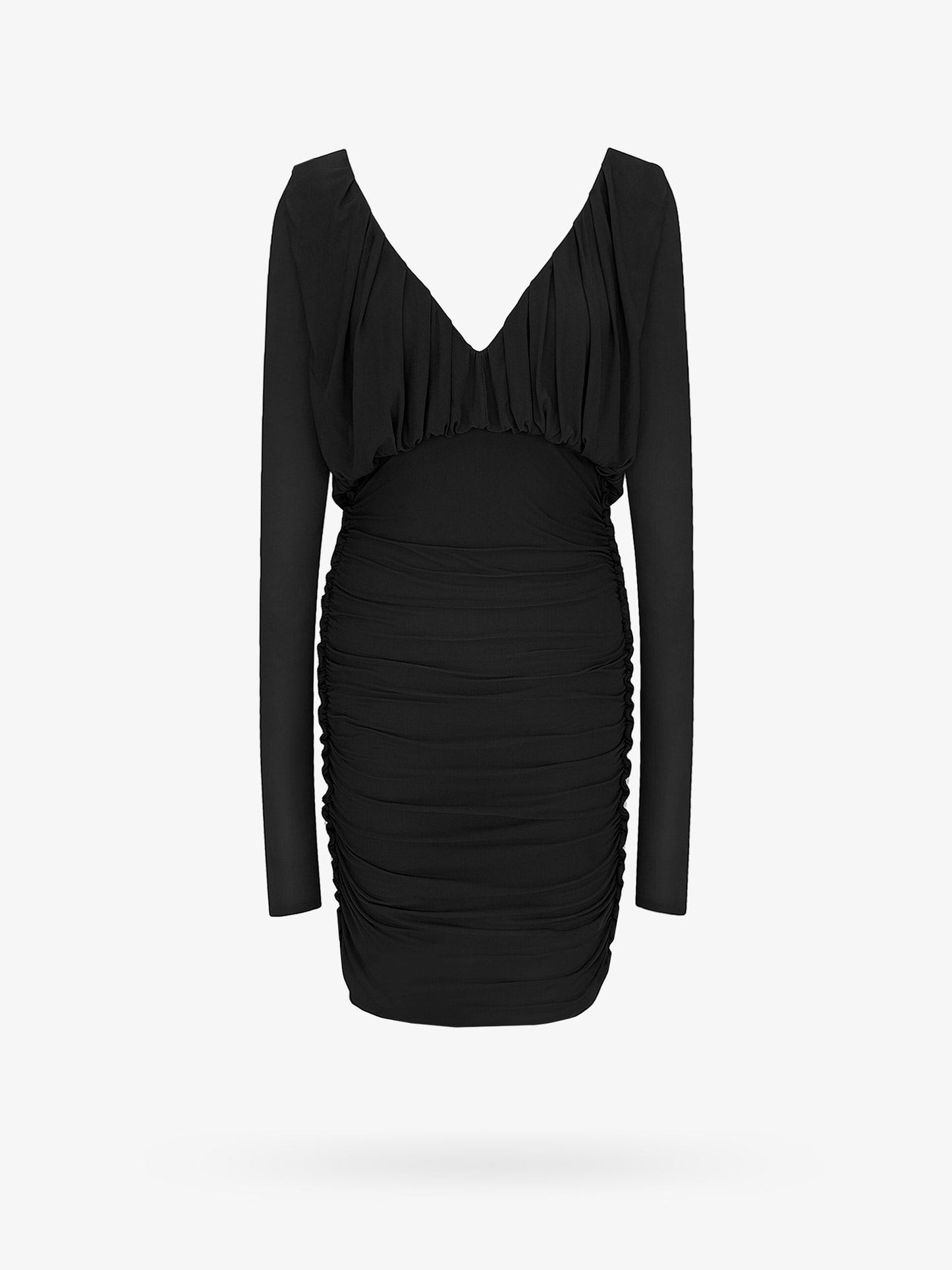 Saint Laurent Women Cupro Dress With Drapery SAINT LAURENT