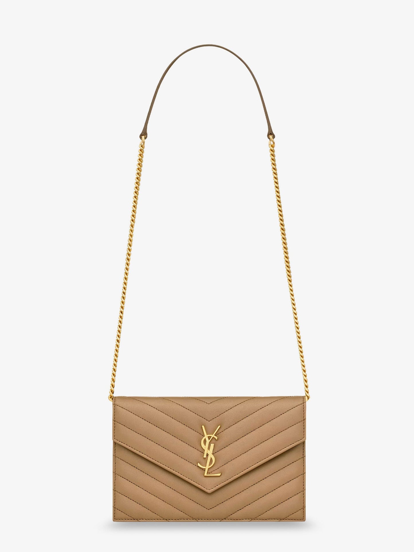 Saint Laurent Women Envelope Leather Shoulder Bag SAINT LAURENT