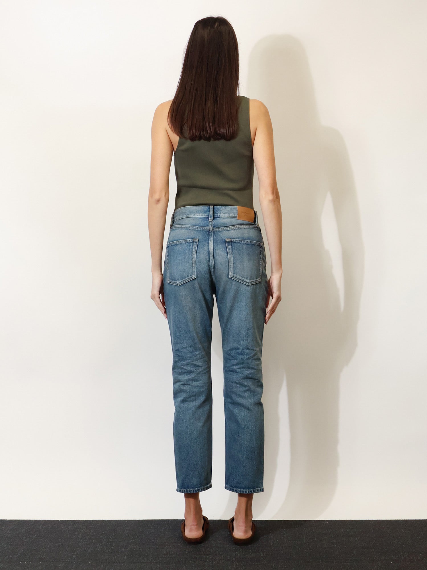 Saint Laurent Women Ankle Midi Blue Denim Jeans SAINT LAURENT