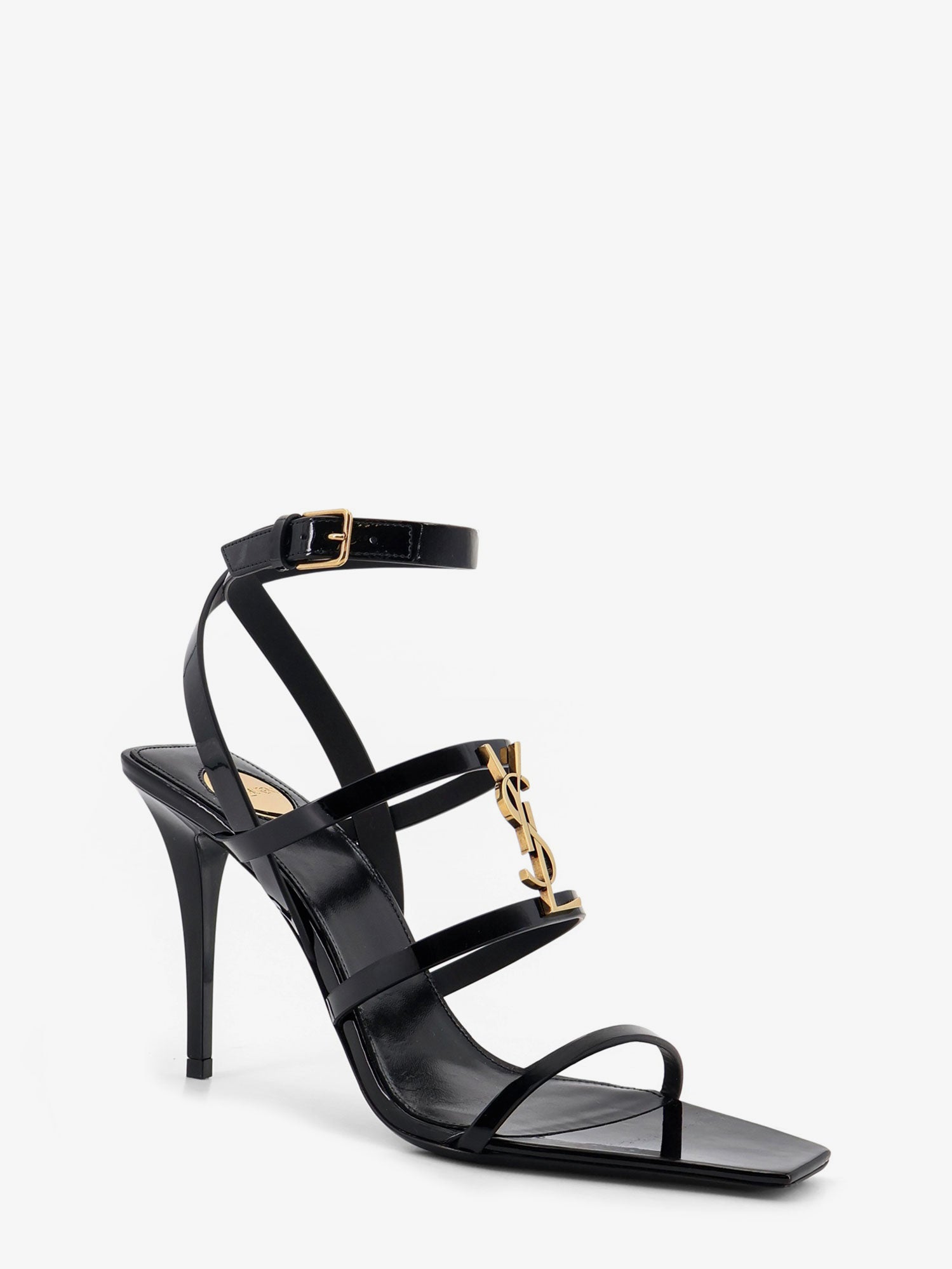 Saint Laurent Women Cassandre Patent Leather Sandals SAINT LAURENT