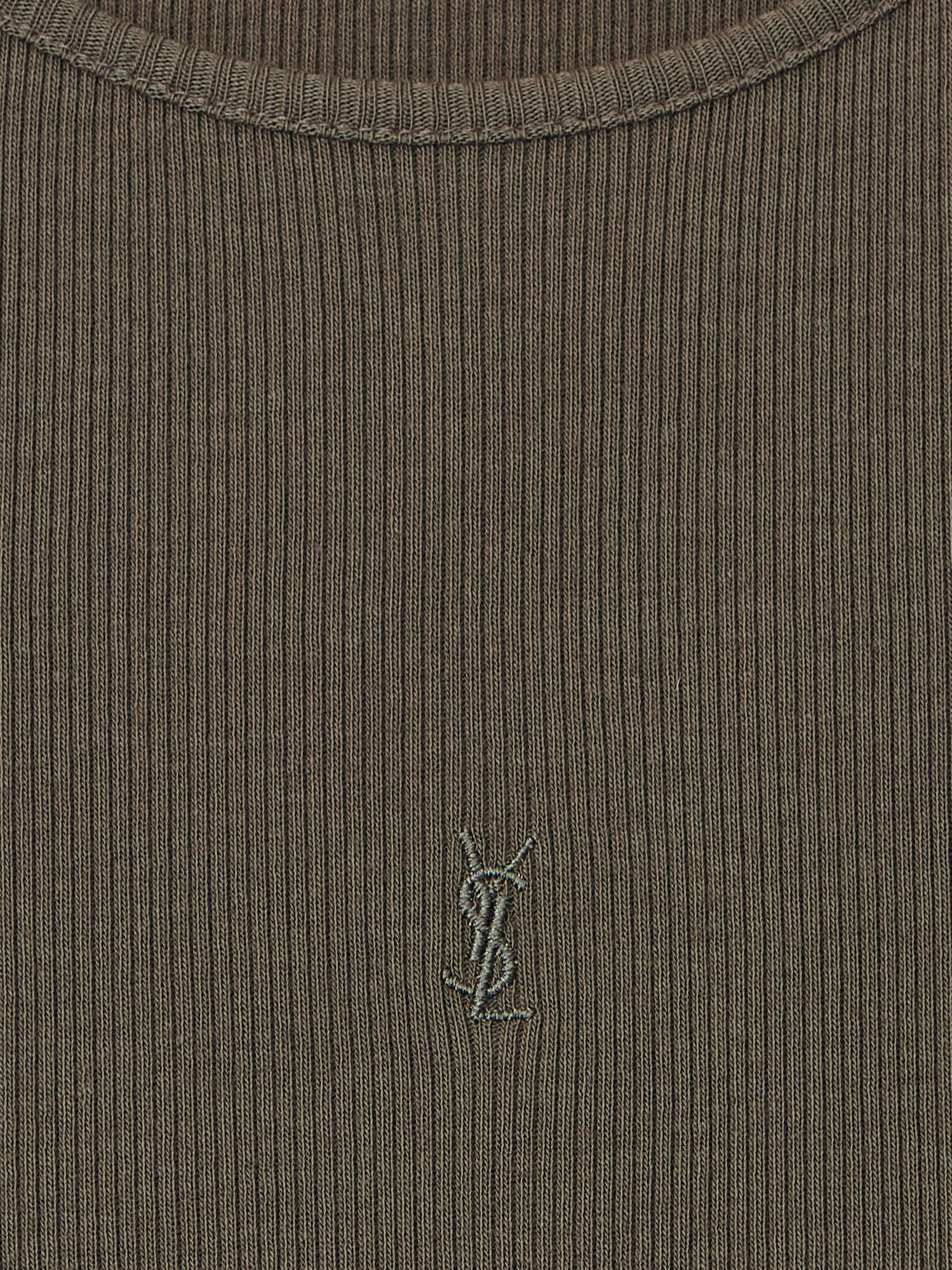 Saint Laurent Women Ribbed Cotton Top SAINT LAURENT
