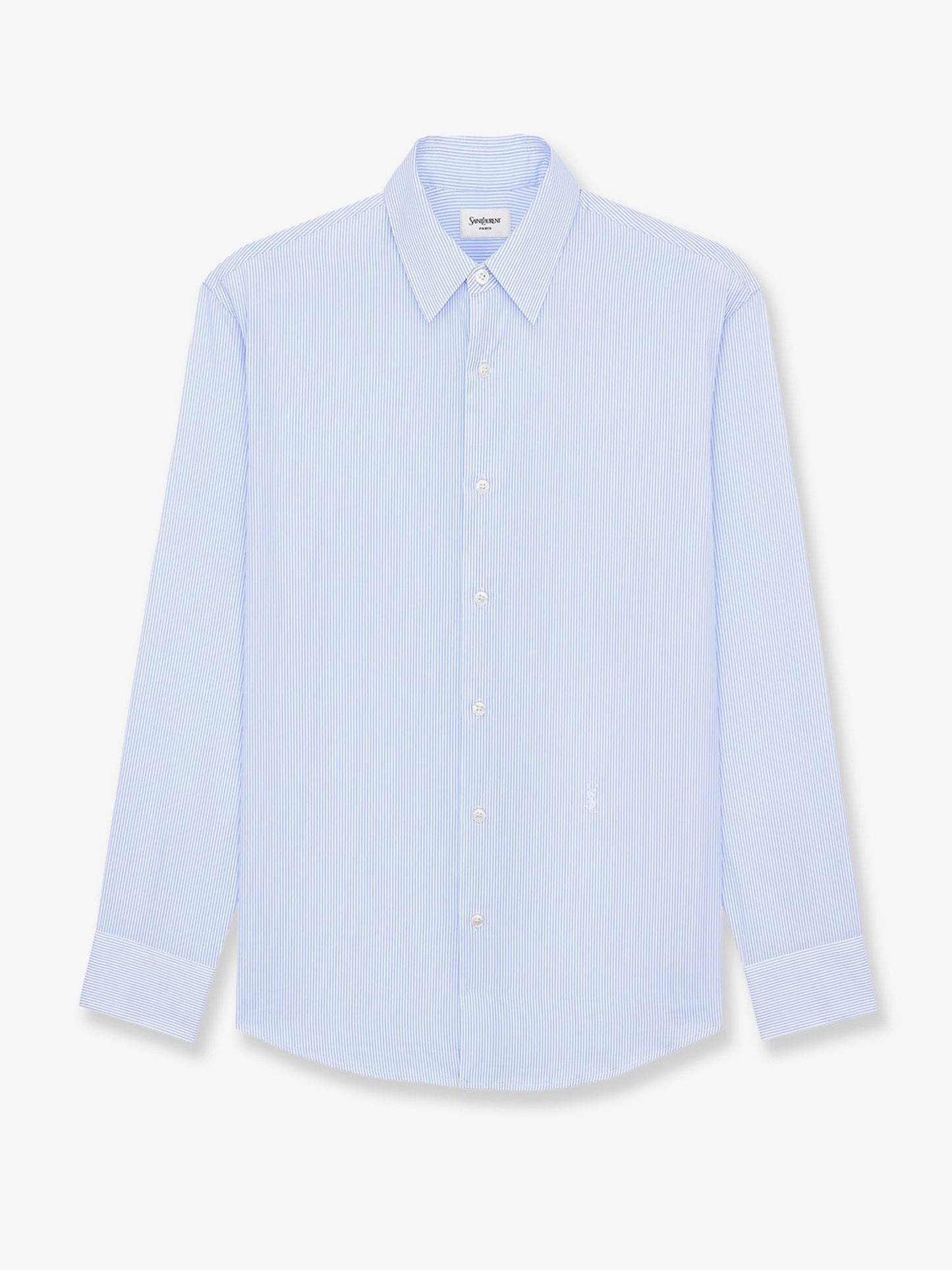 Saint Laurent Men Cassandre Cotton Shirt With Striped Pattern SAINT LAURENT
