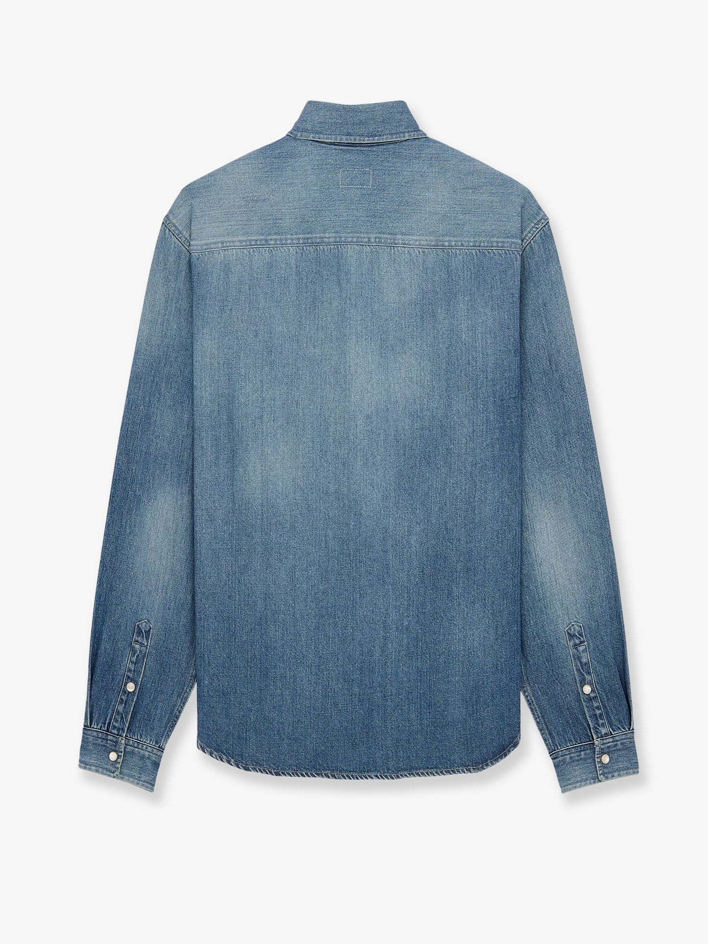 Saint Laurent Men Cassandre Horizon Blue Denim Shirt SAINT LAURENT