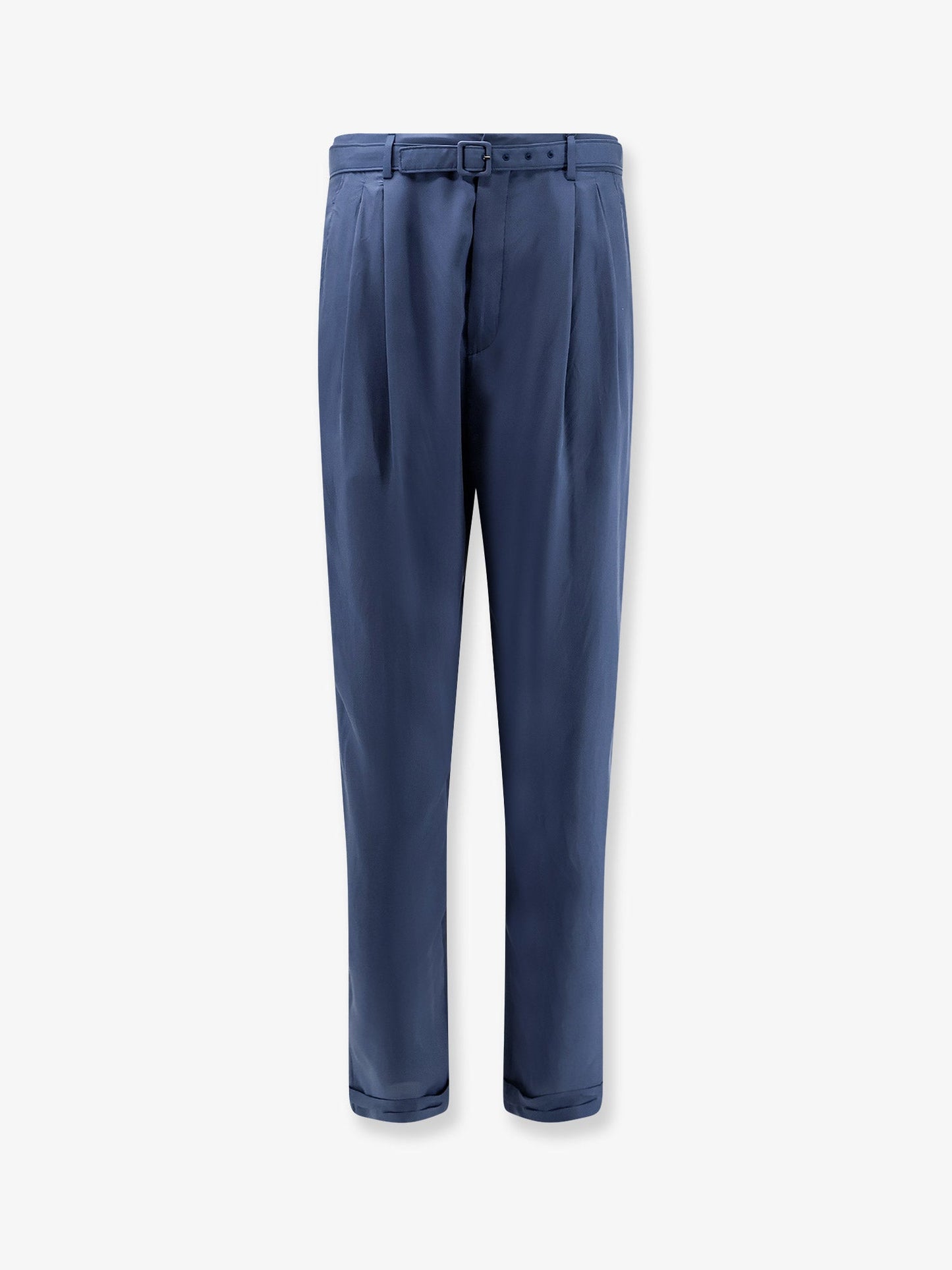 Saint Laurent Men Silk Trousers With Belt SAINT LAURENT