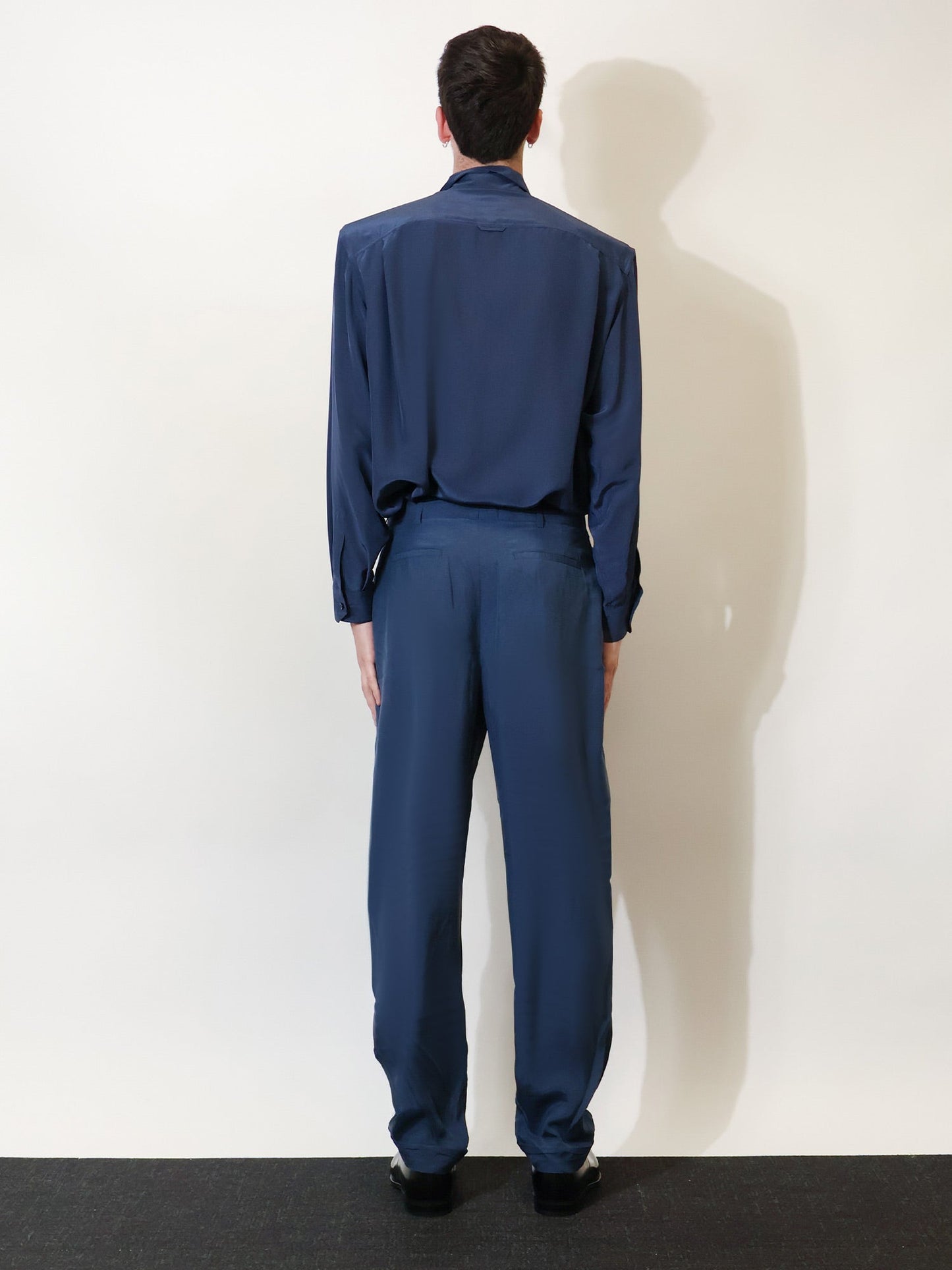Saint Laurent Men Silk Trousers With Belt SAINT LAURENT