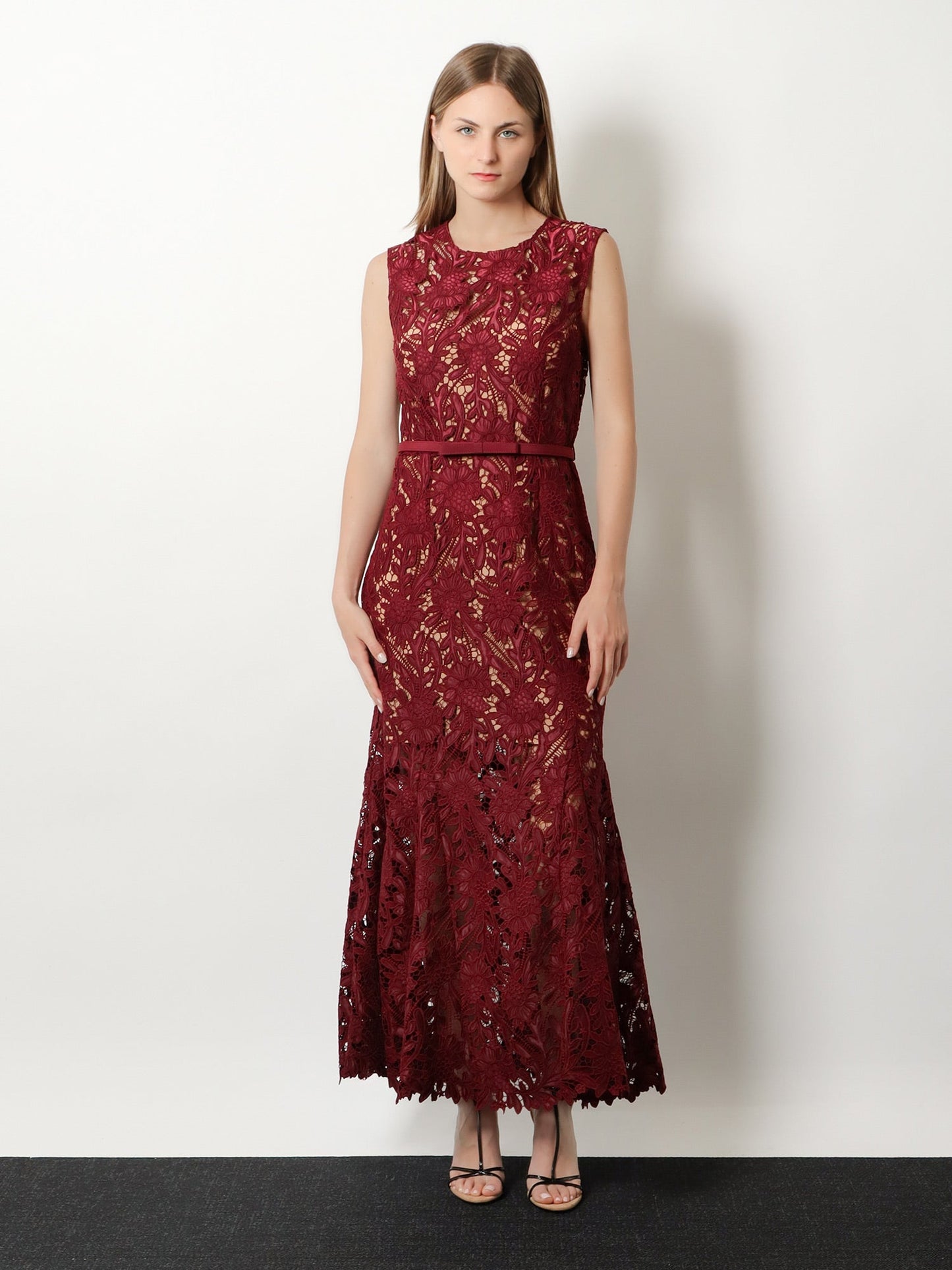 Self Portrait Women Lace Midi Dress With Belt SELF-PORTRAIT