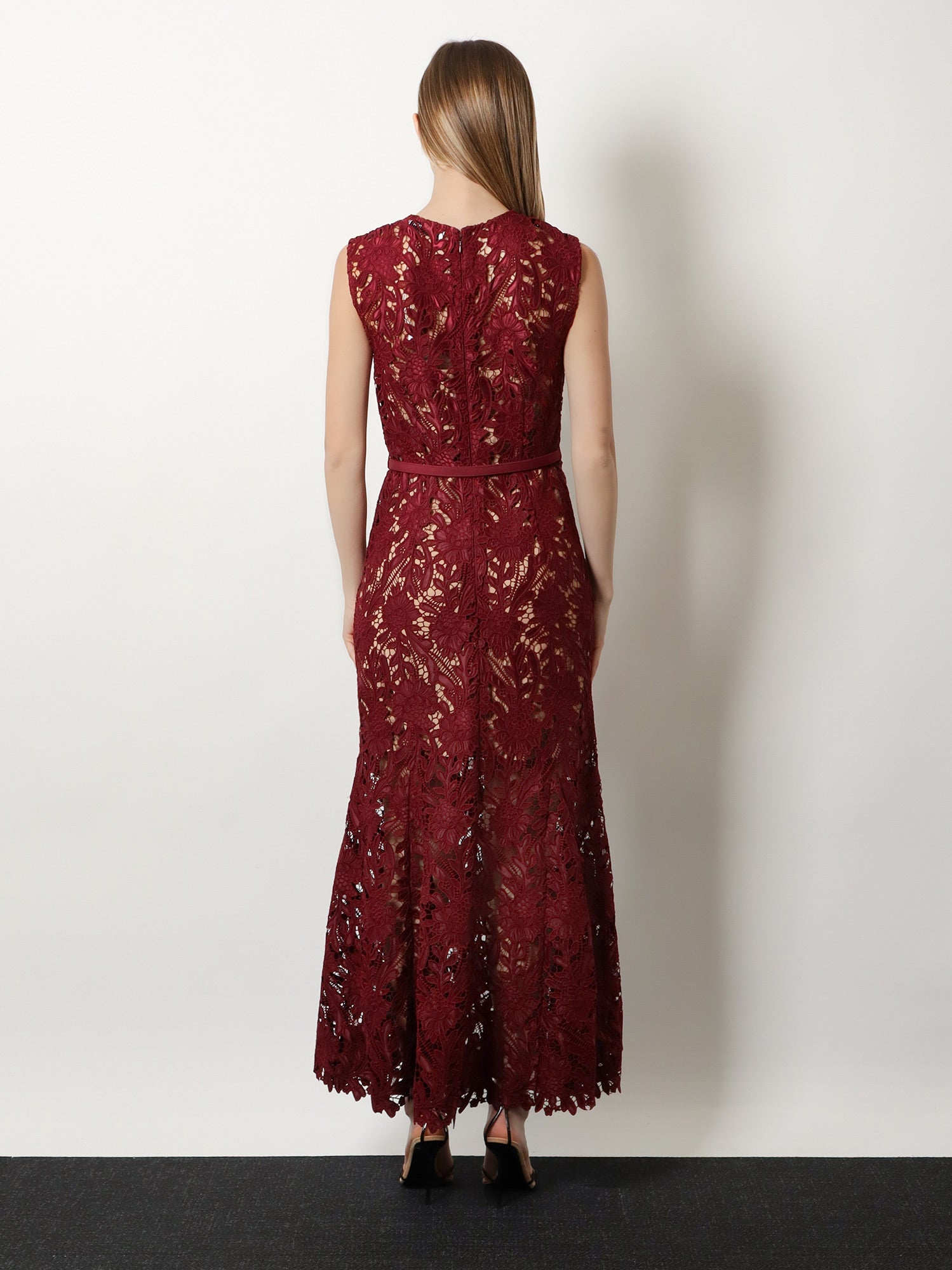 Self Portrait Women Lace Midi Dress With Belt SELF-PORTRAIT