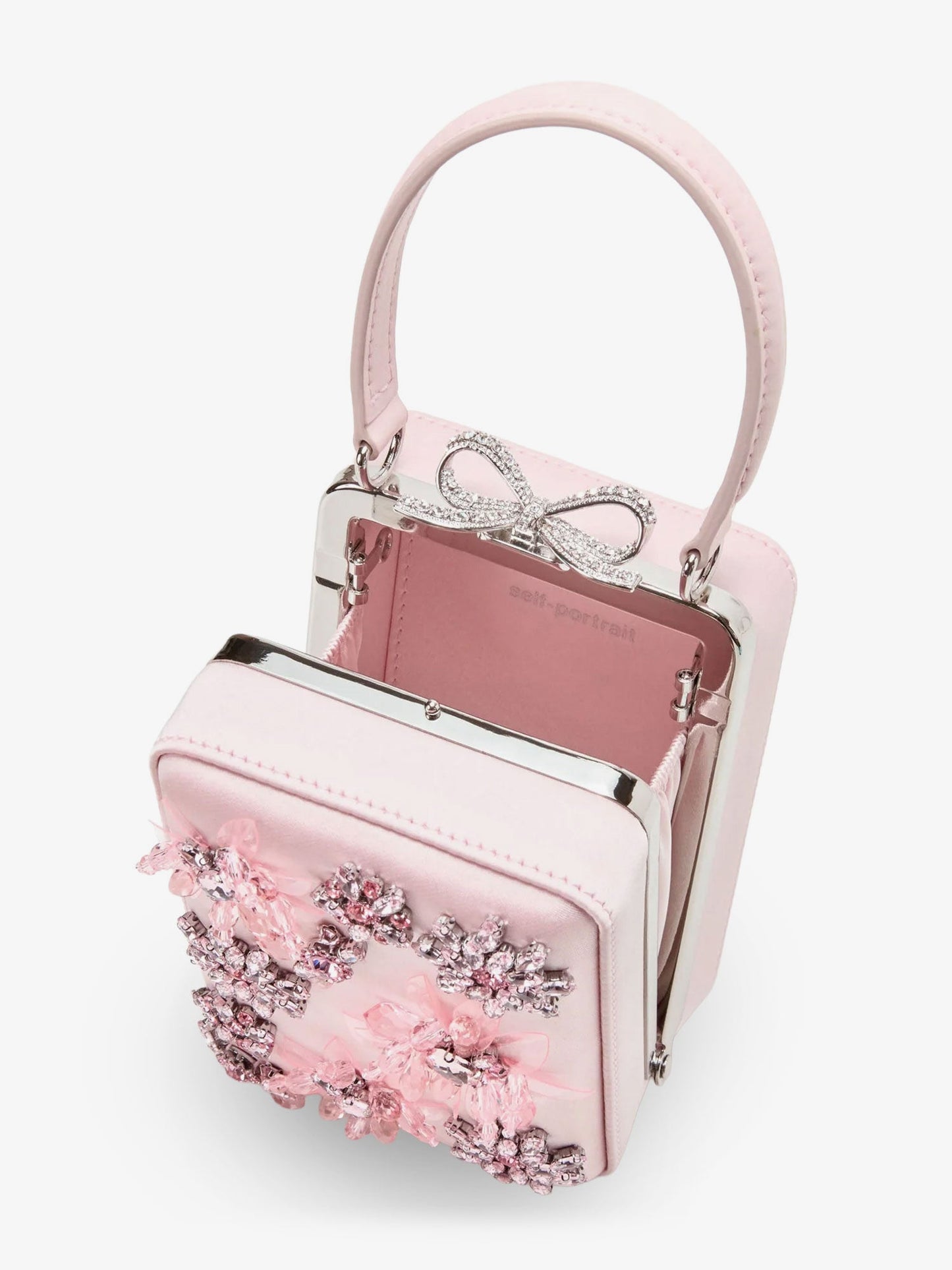 Self Portrait Women Satin Crossbody Bag With Crystal Details SELF-PORTRAIT