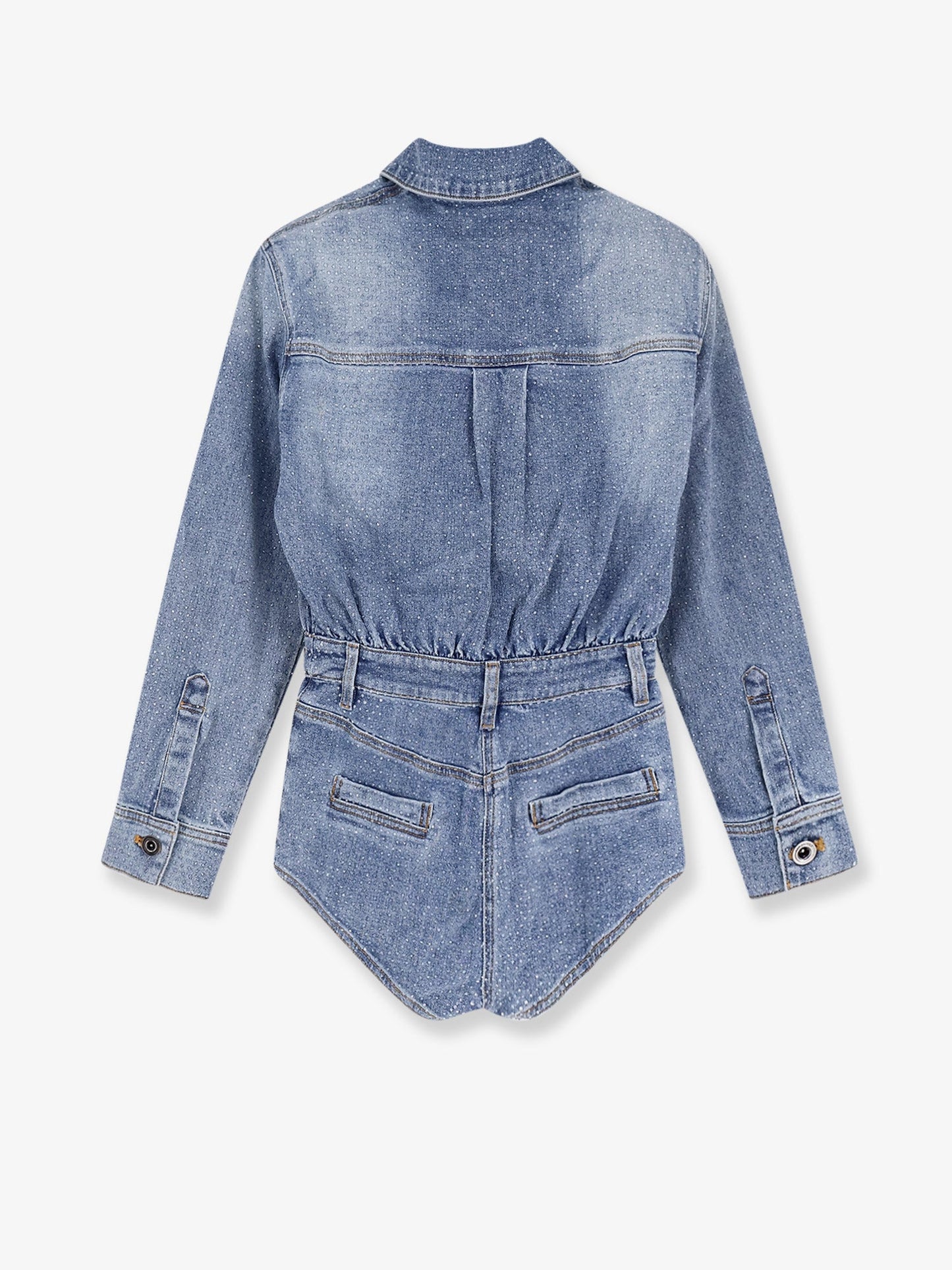 Self Portrait Women Denim Jumpsuit With Rhinestones SELF-PORTRAIT
