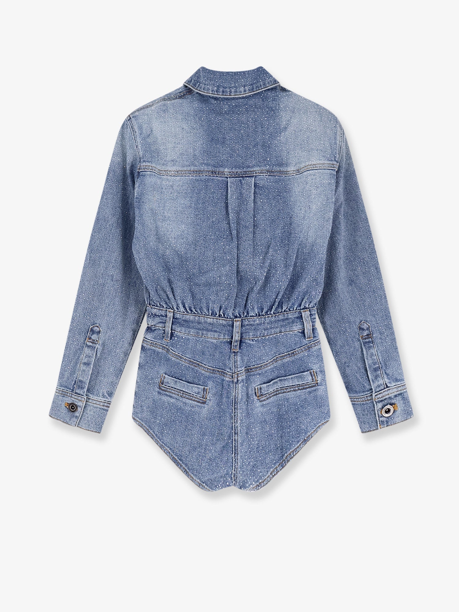 Self Portrait Women Denim Jumpsuit With Rhinestones SELF-PORTRAIT