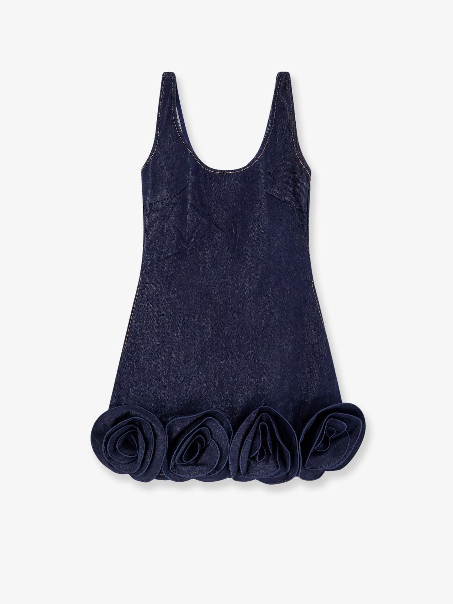 Self Portrait Women Denim Mini Dress With 3D Flowers SELF-PORTRAIT