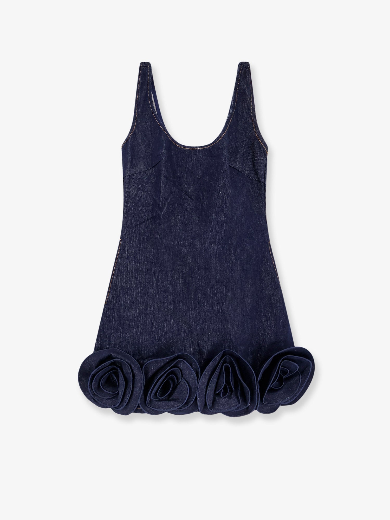 Self Portrait Women Denim Mini Dress With 3D Flowers SELF-PORTRAIT