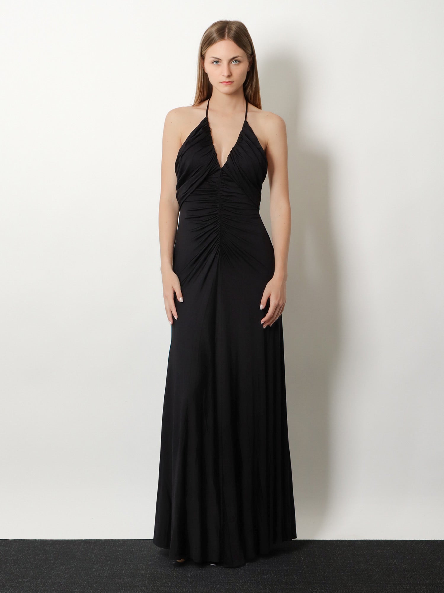 Self Portrait Women Gathered Jersey Long Dress SELF-PORTRAIT