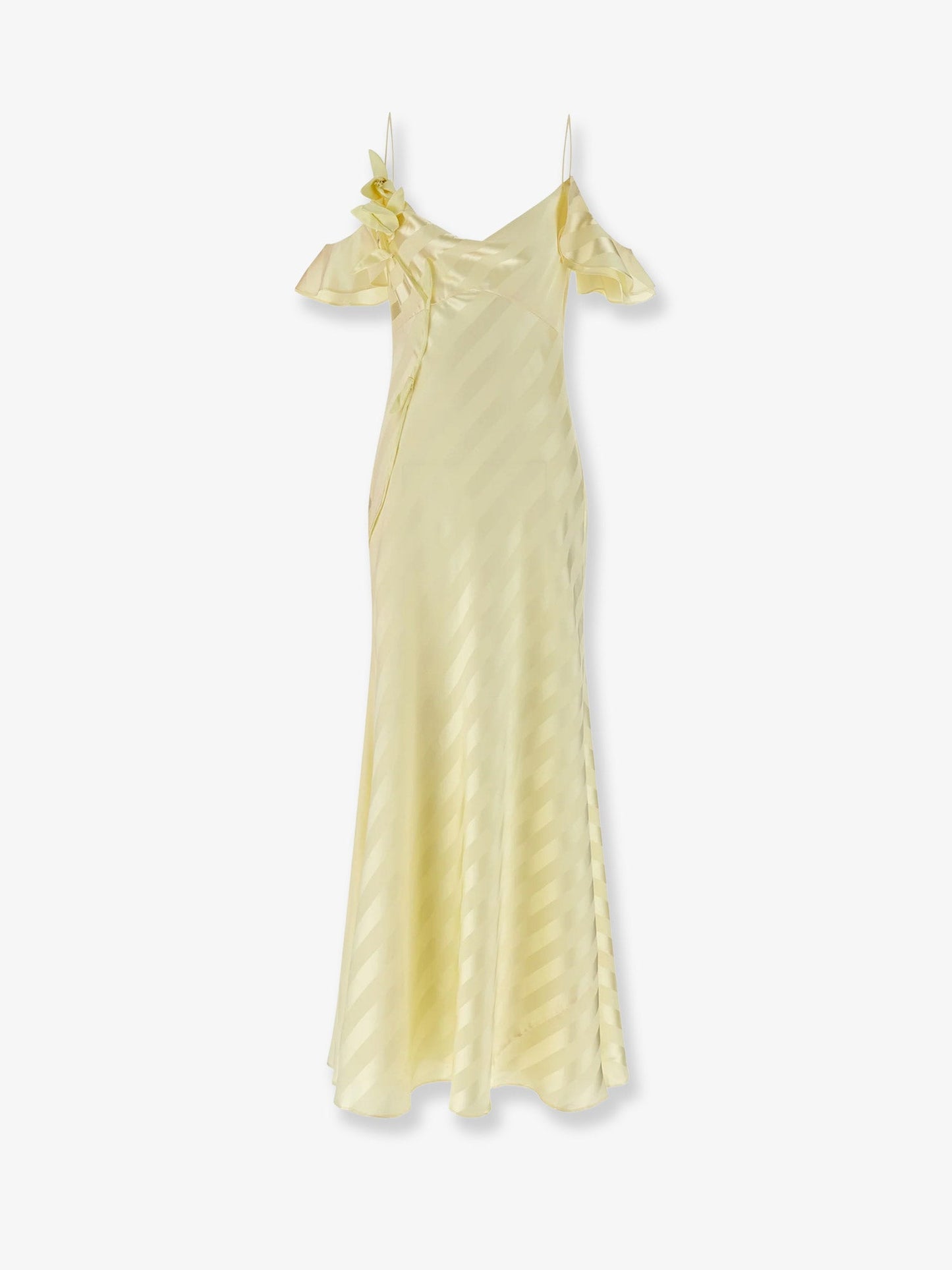 Self Portrait Women Striped Satin Long Dress SELF-PORTRAIT