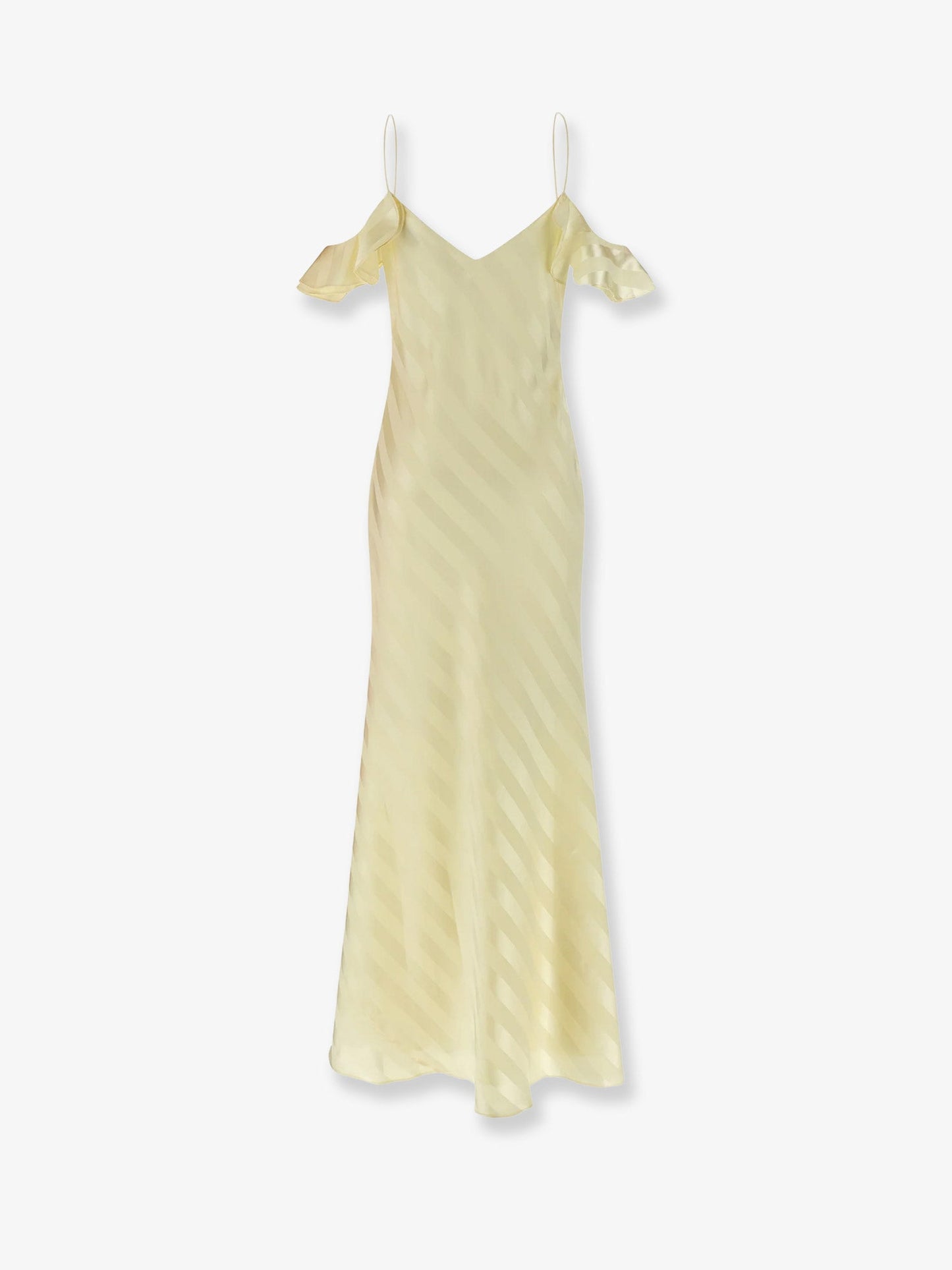 Self Portrait Women Striped Satin Long Dress SELF-PORTRAIT