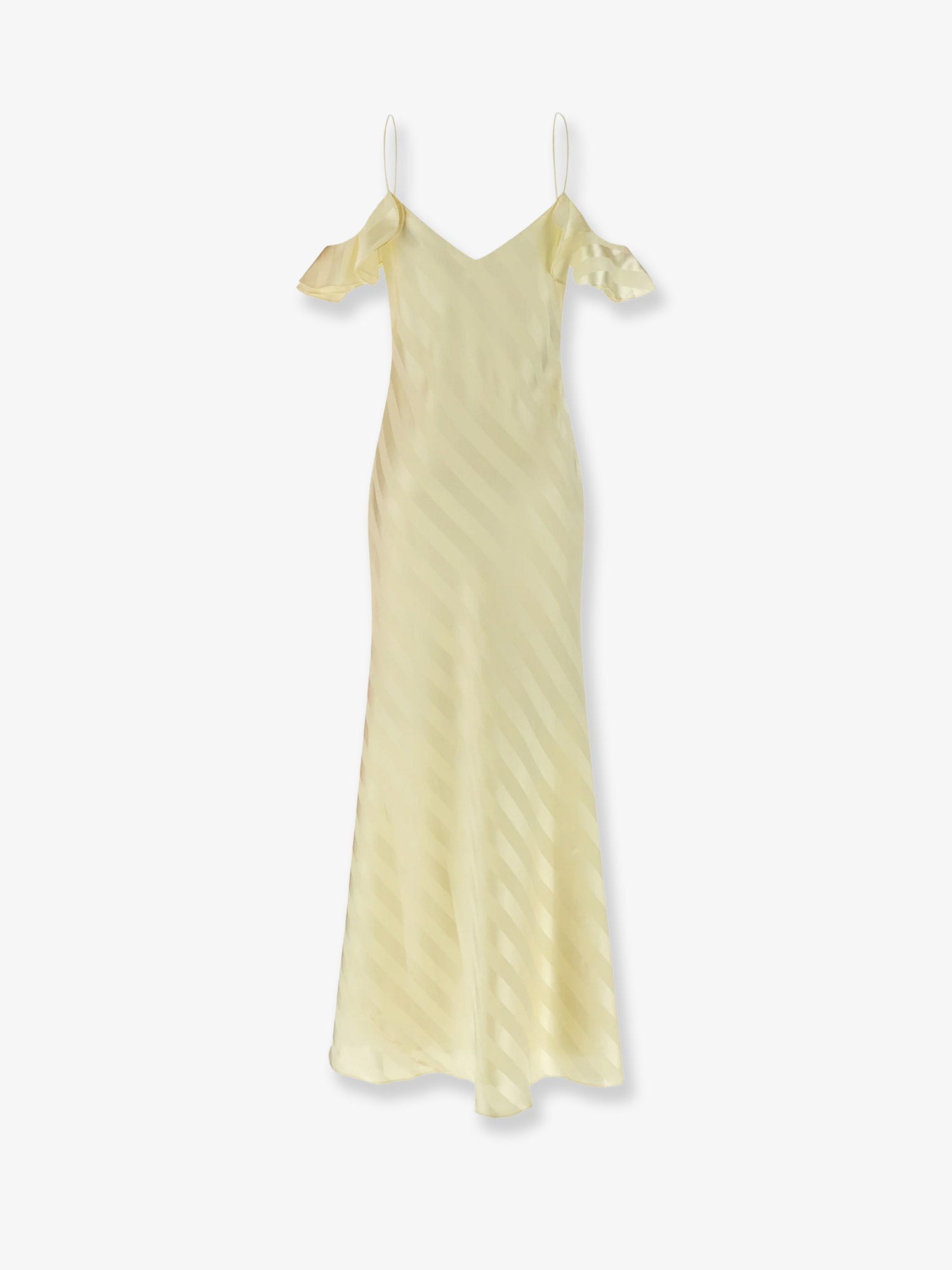 Self Portrait Women Striped Satin Long Dress SELF-PORTRAIT